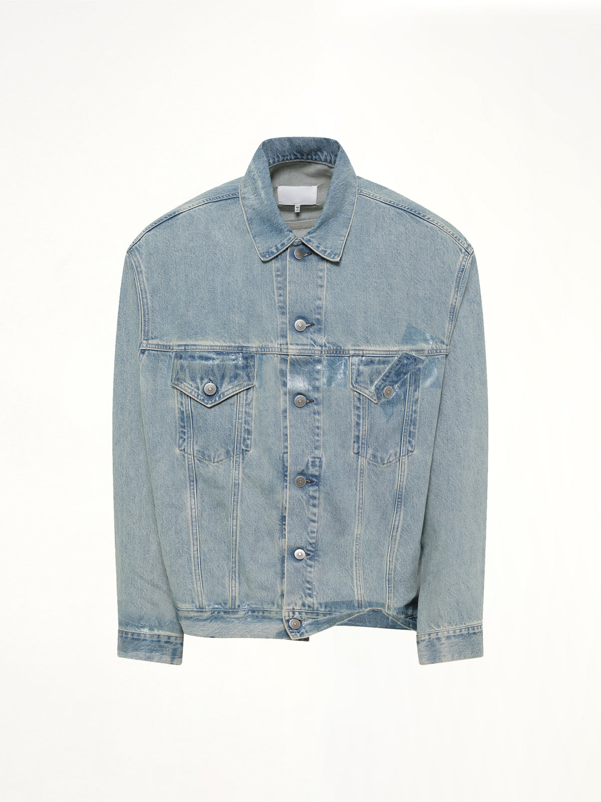 Tape Denim Jacket in Ice Blue