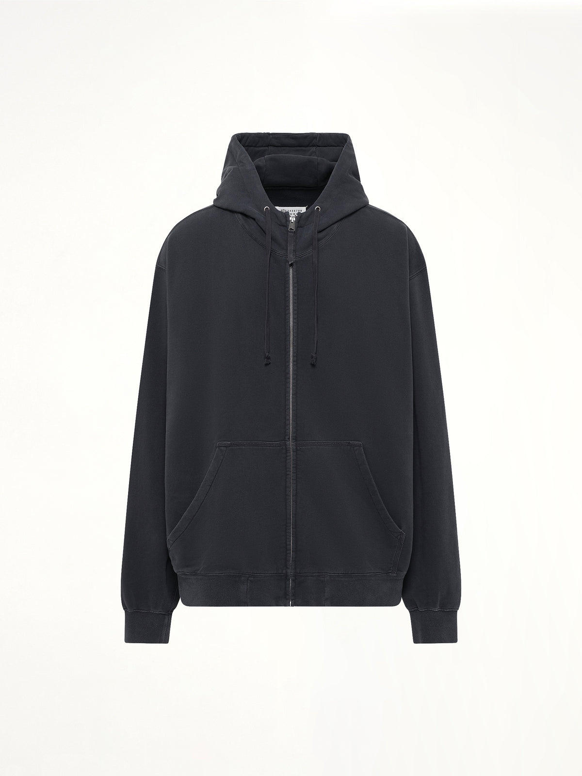 Zip Hoodie in Washed Black