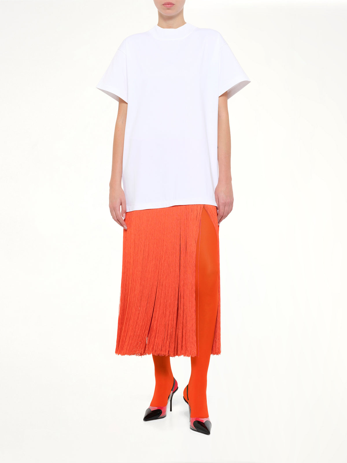 Fringed T-Shirt in White