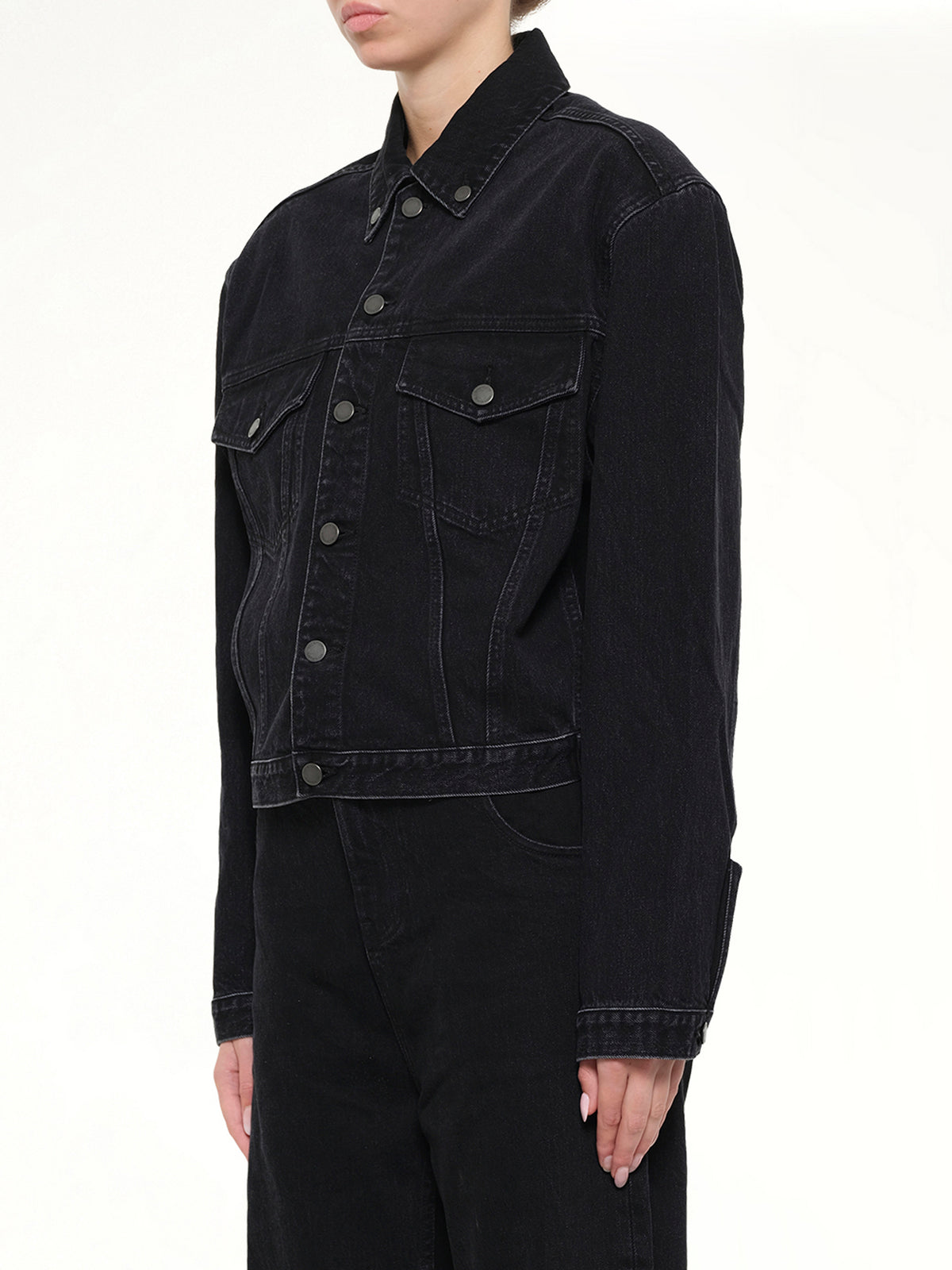 Shrunken Denim Jacket in Magnetite
