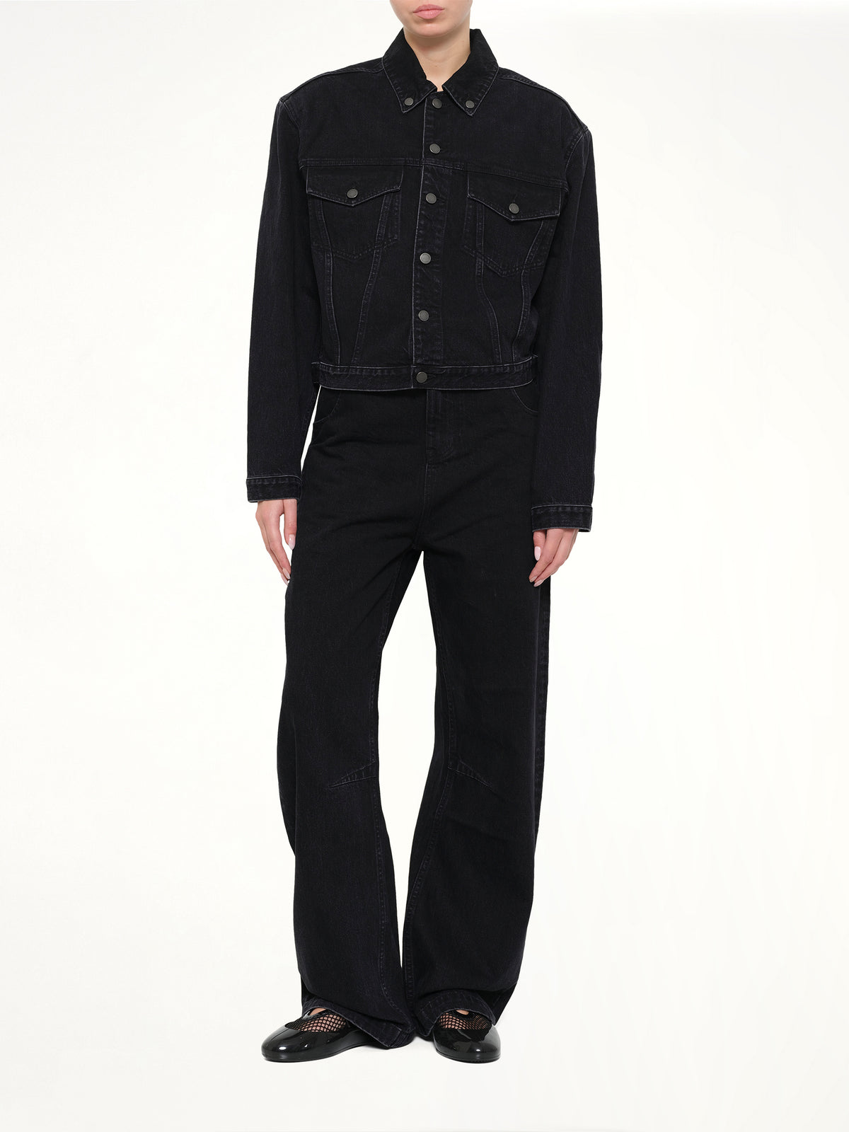 Shrunken Denim Jacket in Magnetite