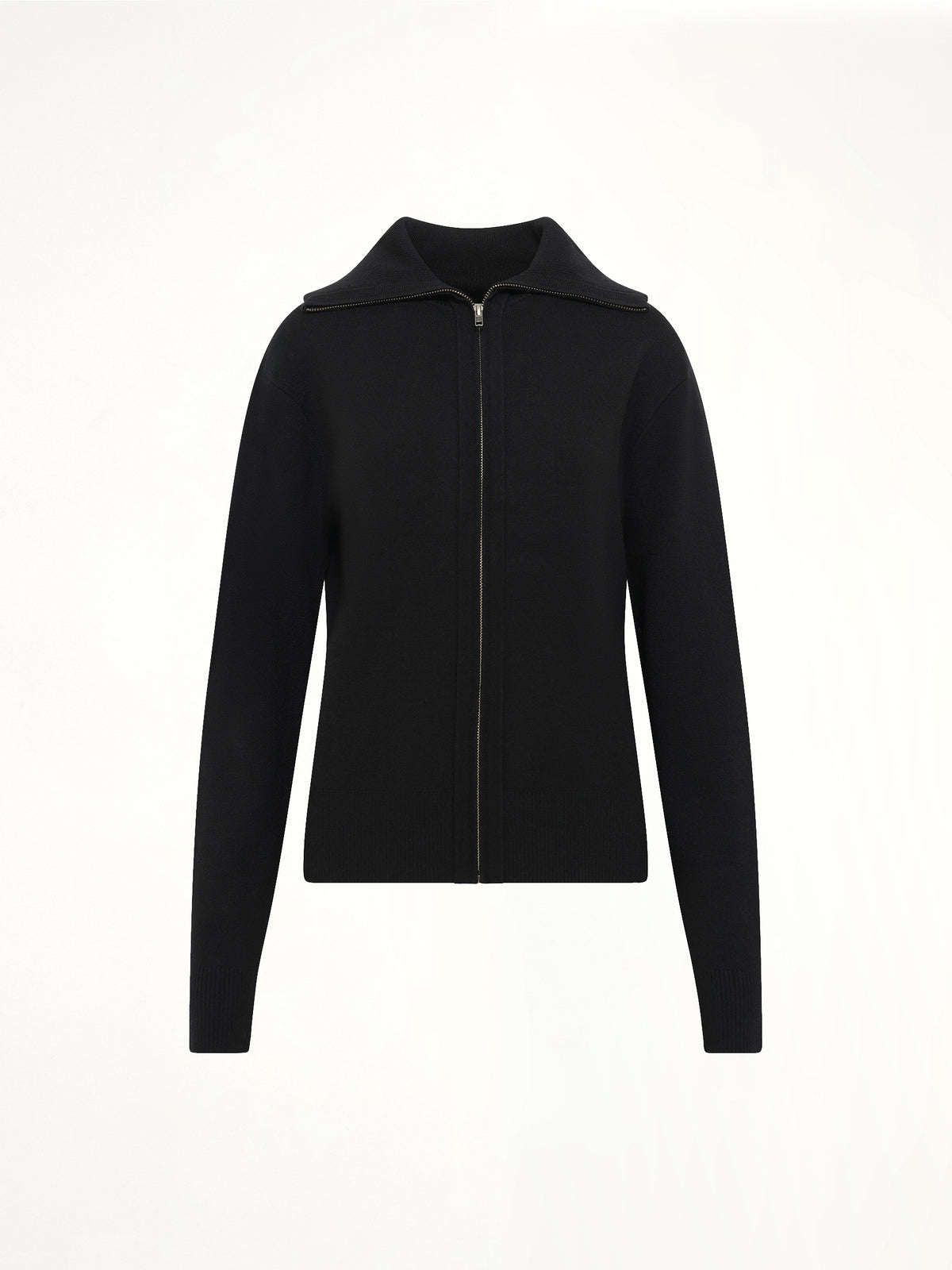 Knit Zip Up Jacket in Black