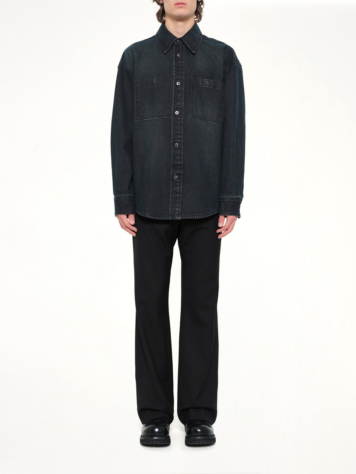 Washed Denim Shirt in Blue