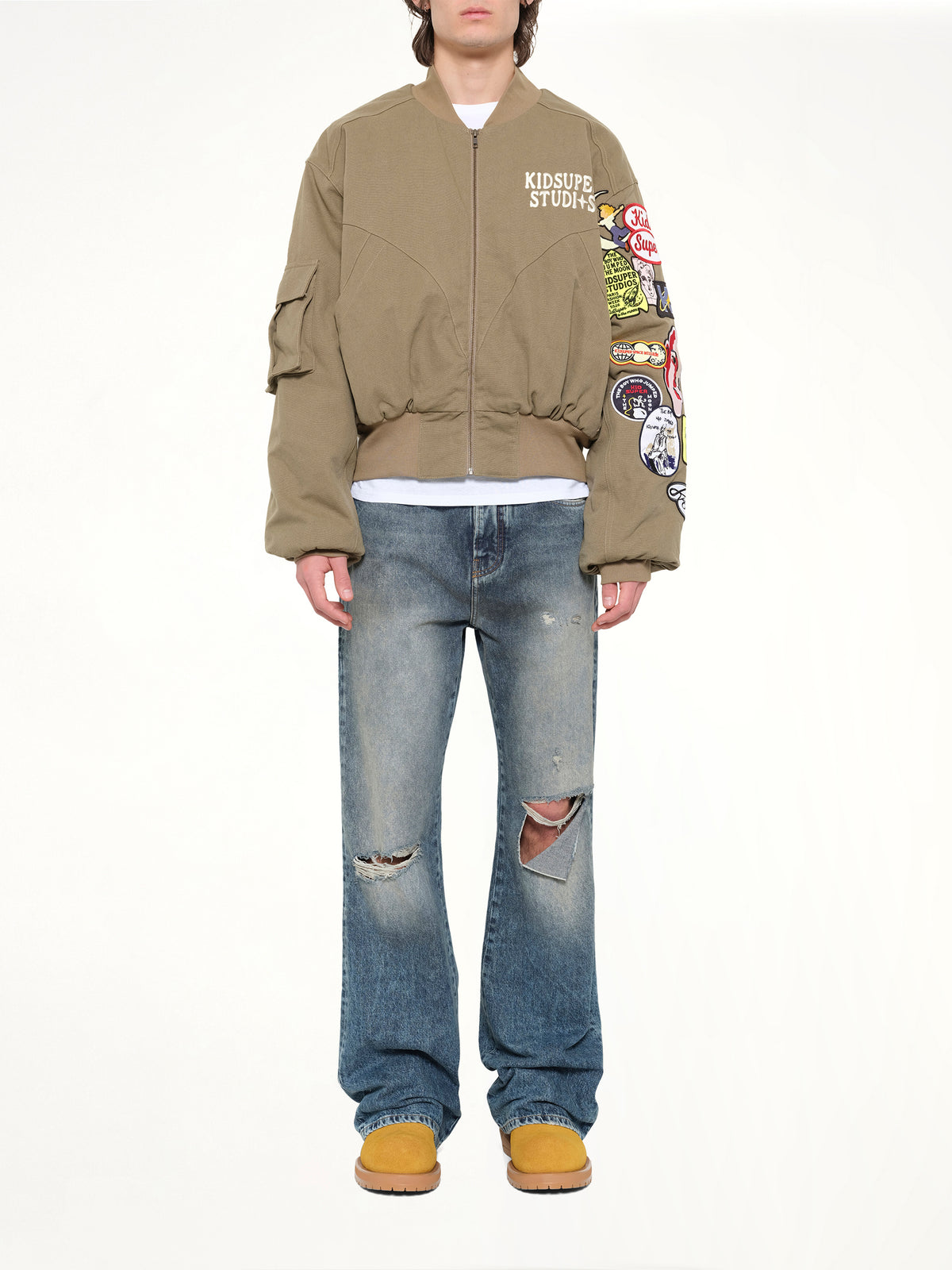 Patches Bomber Jacket in Green
