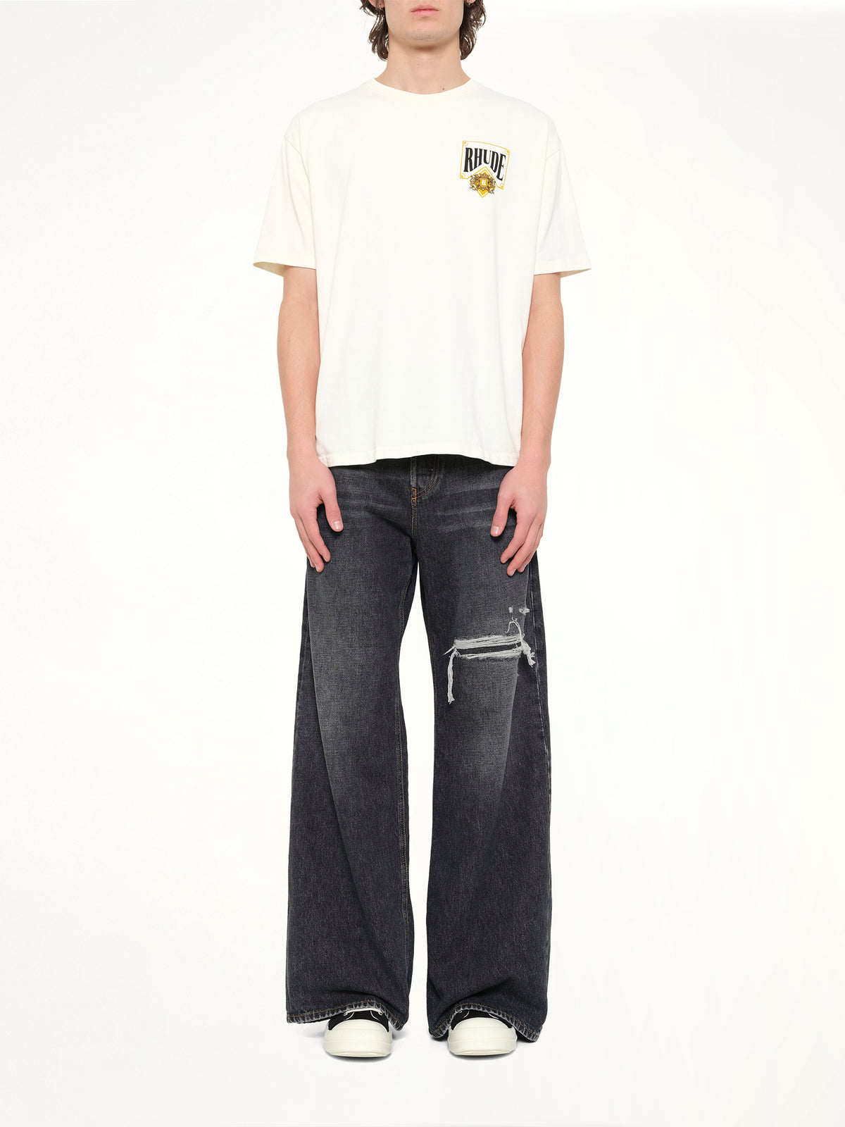 Rhude Playing Card T-Shirt in Vintage White