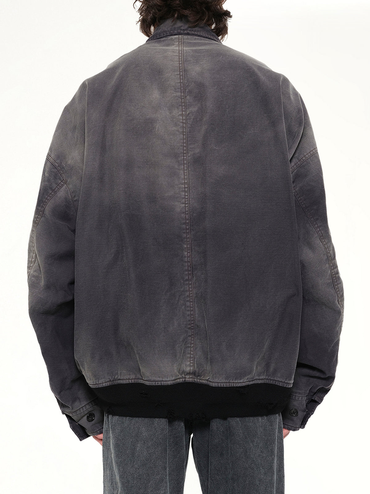 Sun Faded Military Jacket in Black