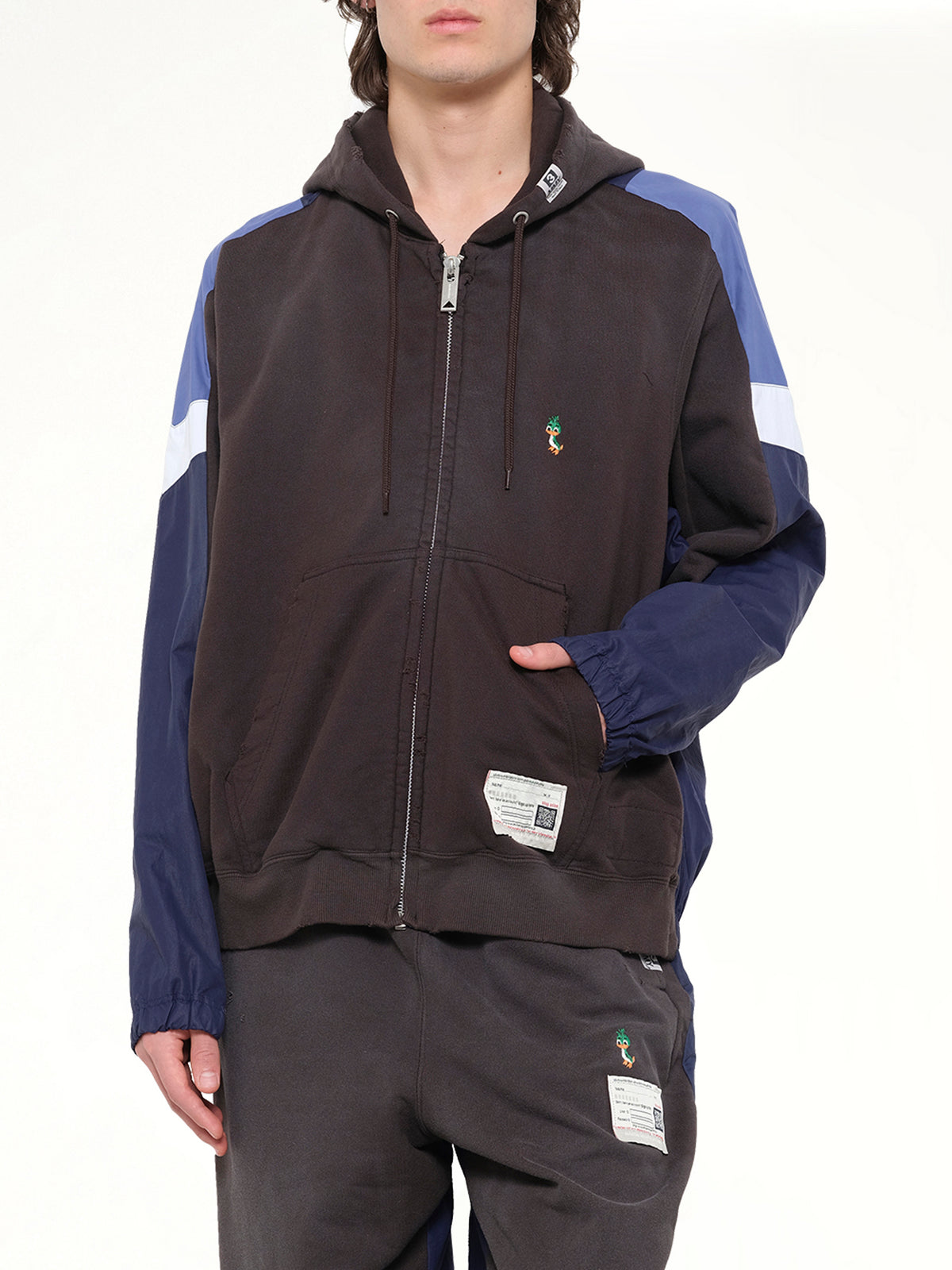 Track Jacket Combined Parka in Black