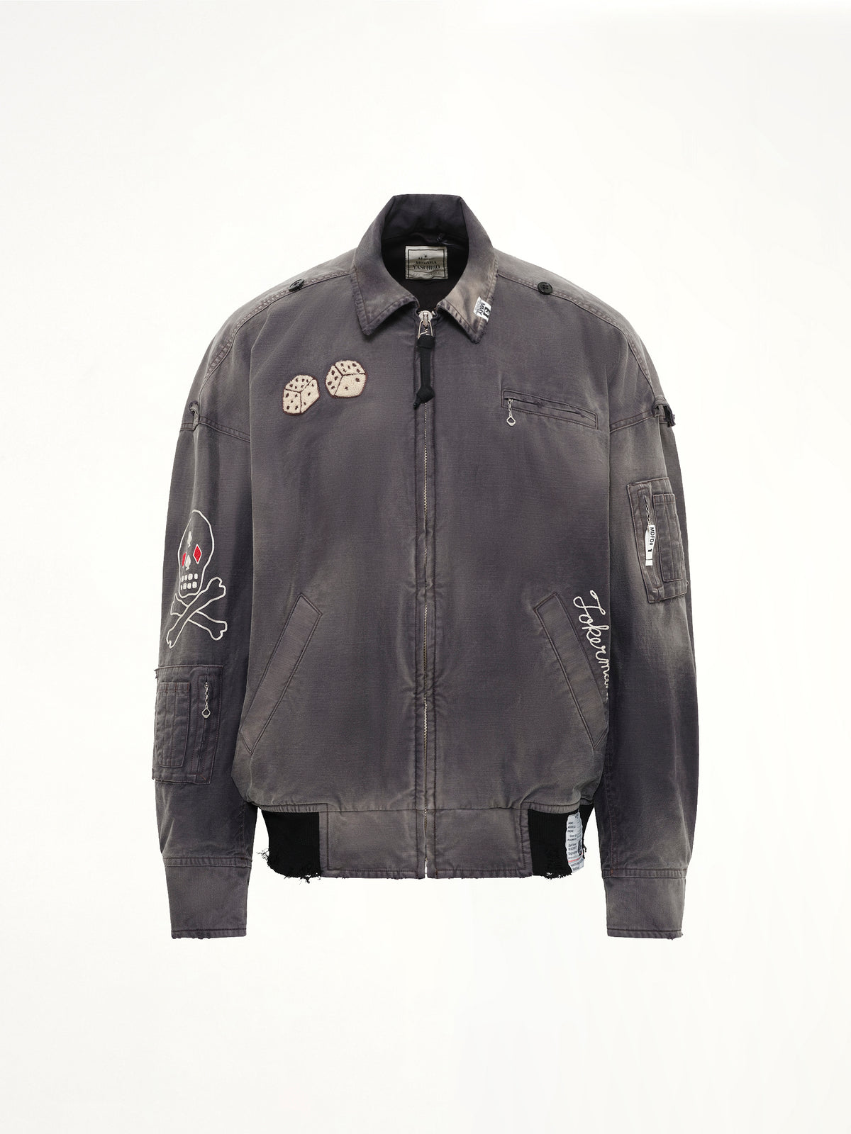 Sun Faded Military Jacket in Black
