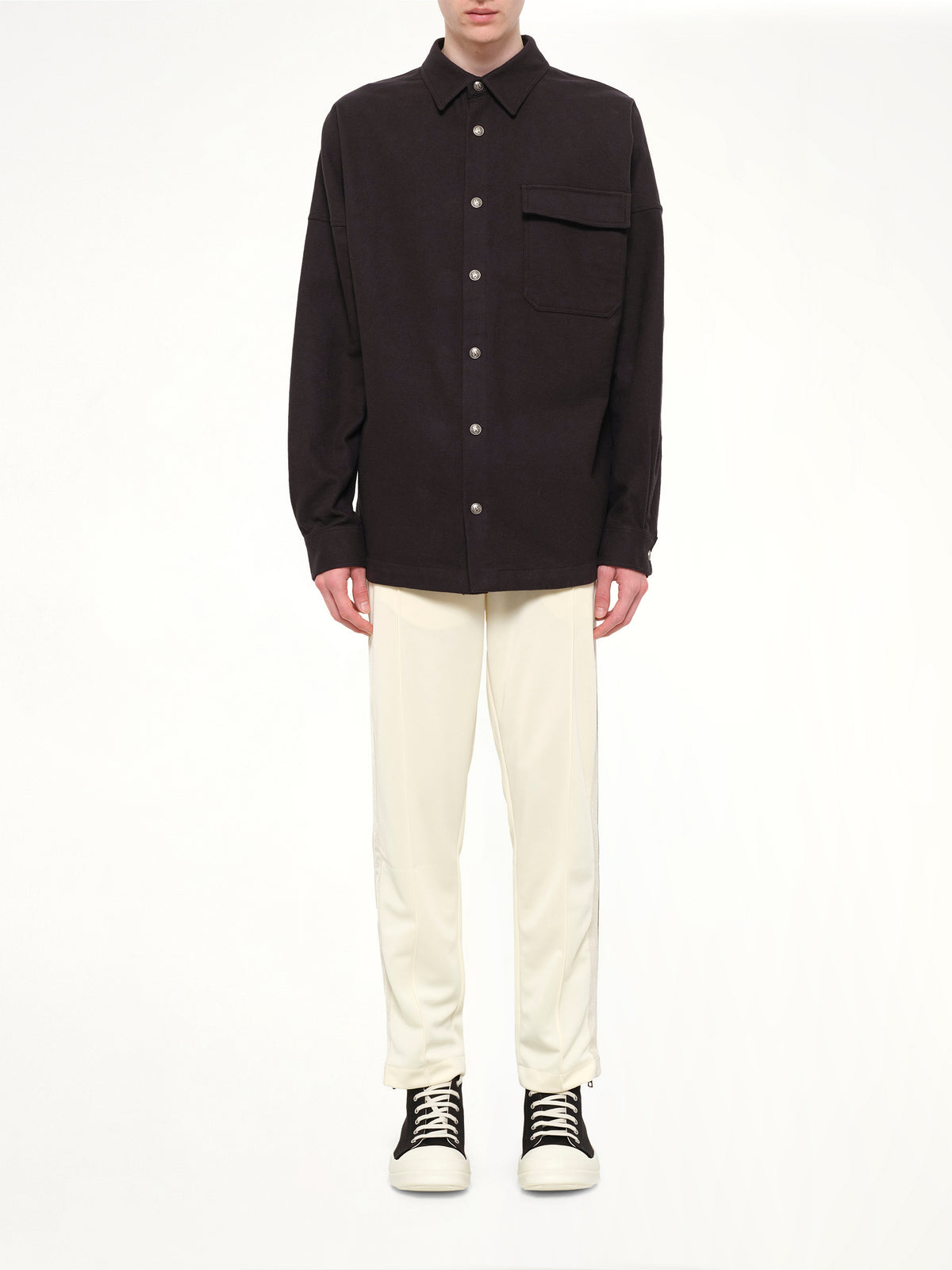 Logo Loose Overshirt in Black Tofu