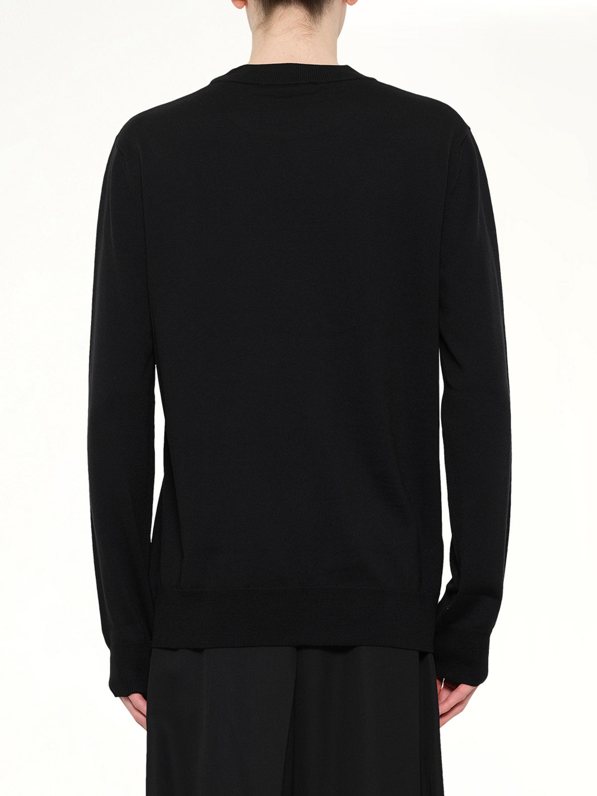 Balmain Paris Merino Wool Sweater in Black/White