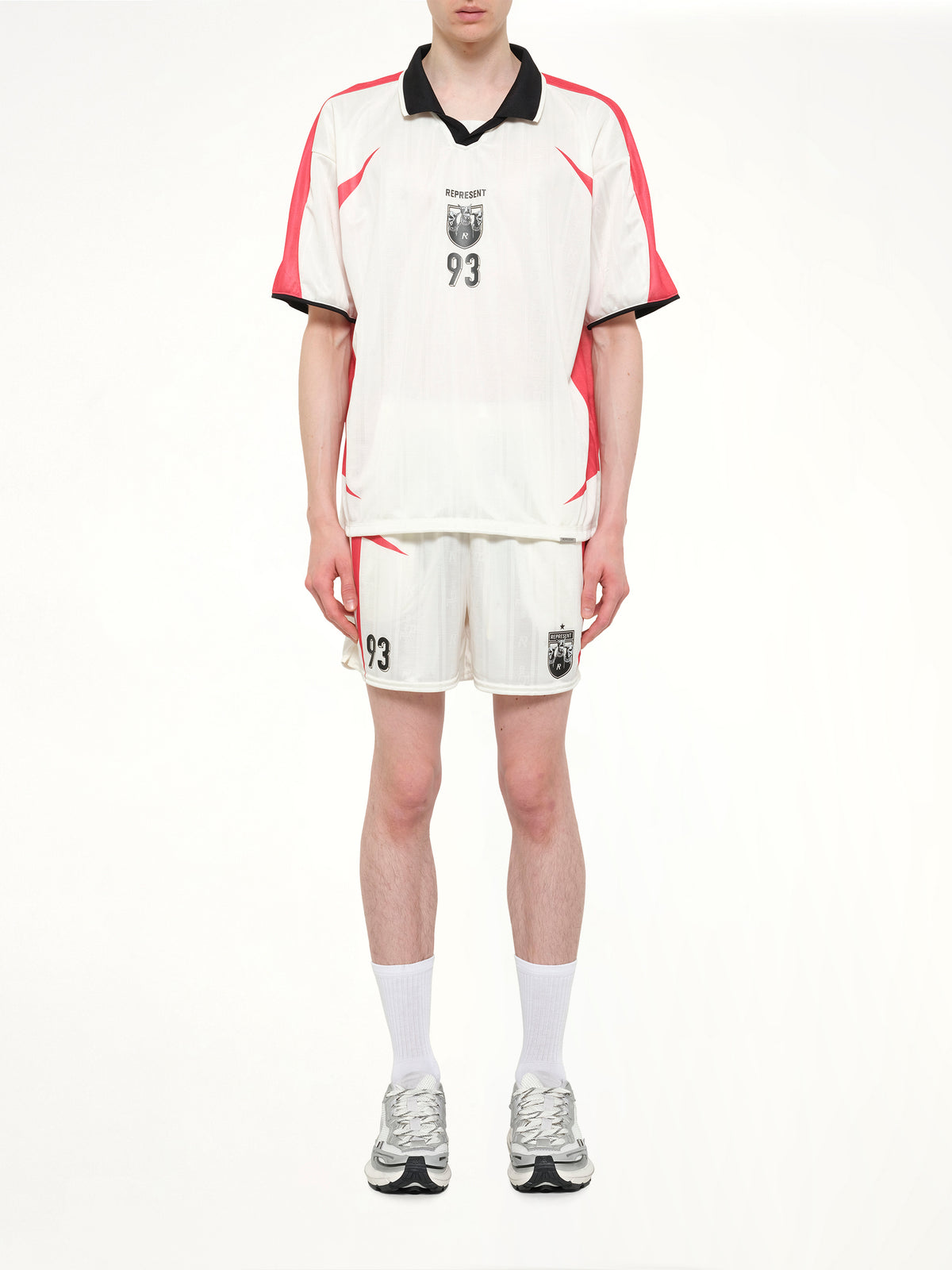 Spike Football Top in Flat White