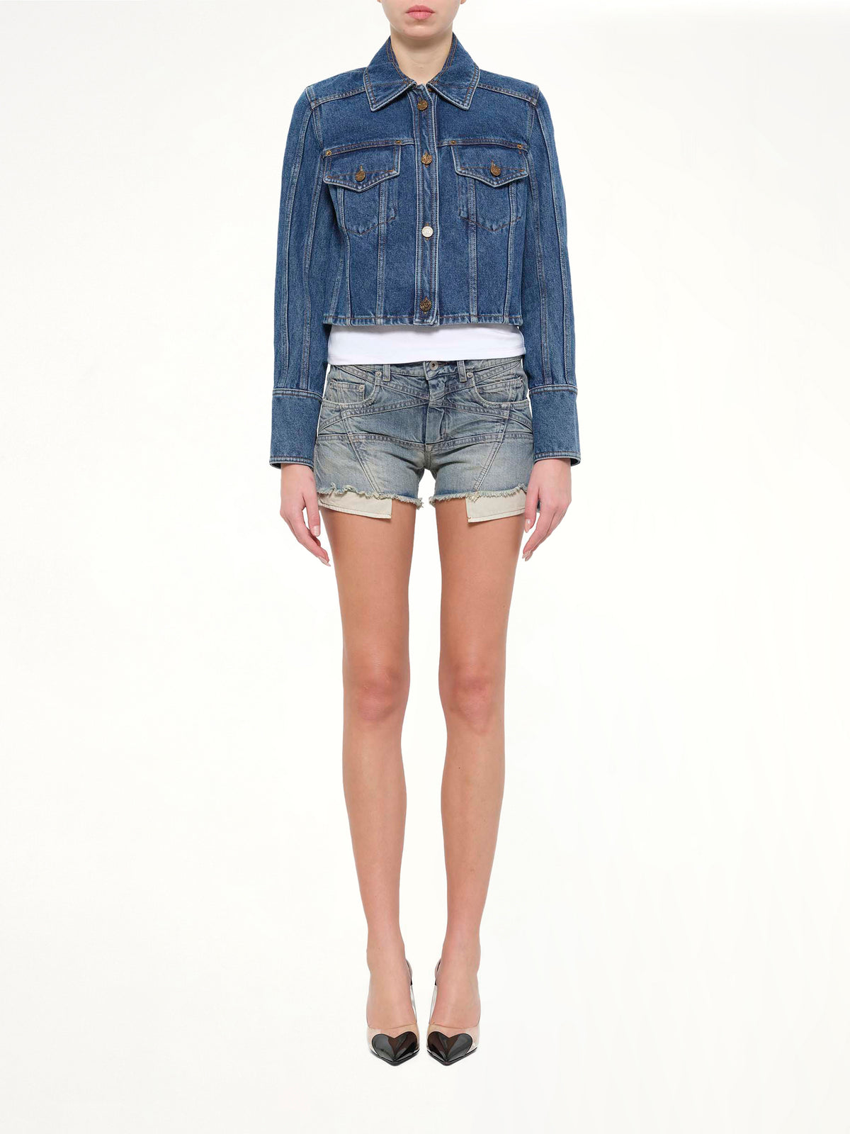 2 Pockets Denim Jacket in Dark Blue