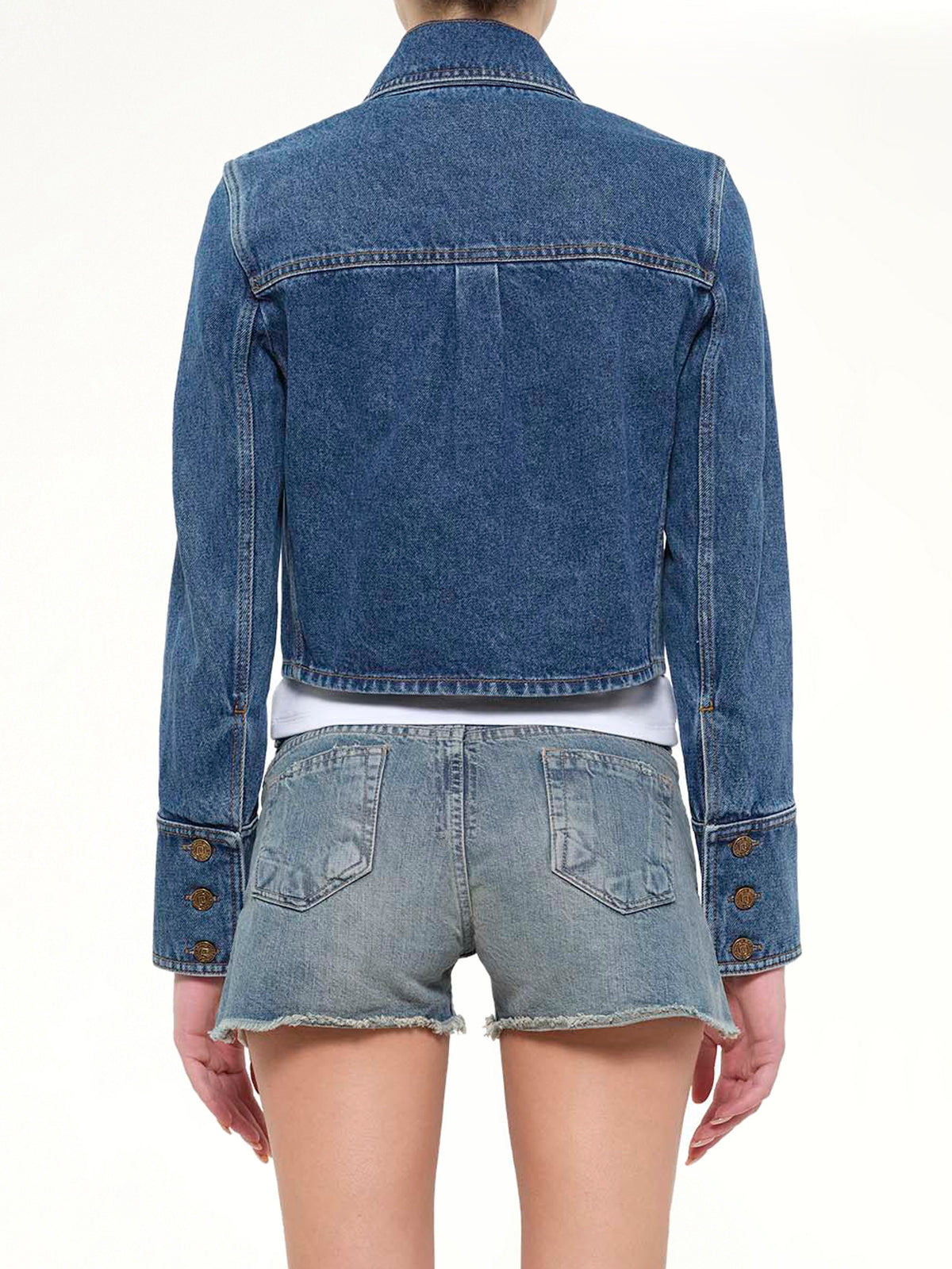 2 Pockets Denim Jacket in Dark Blue