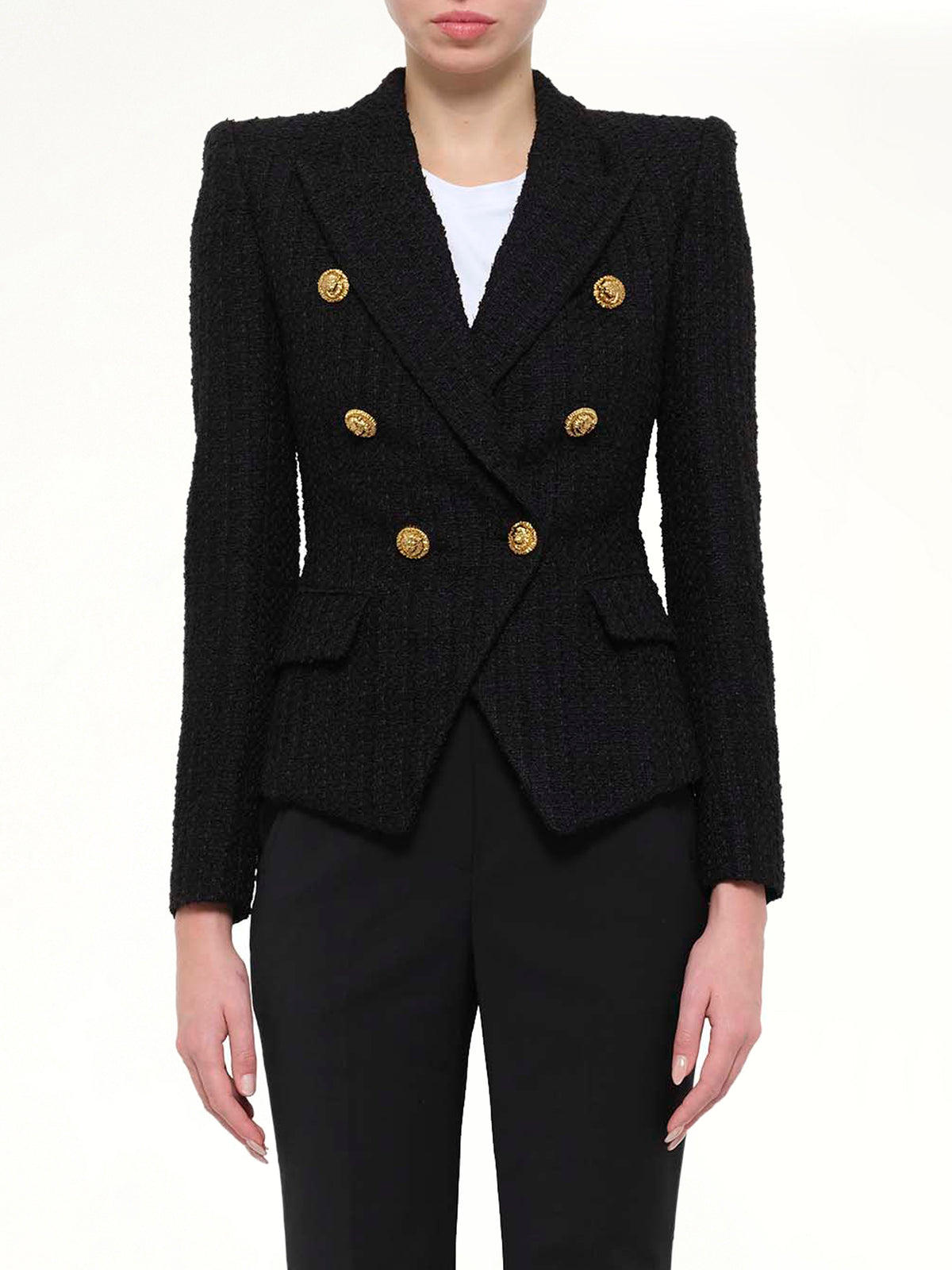 6 BTN Tweed Jacket in Black