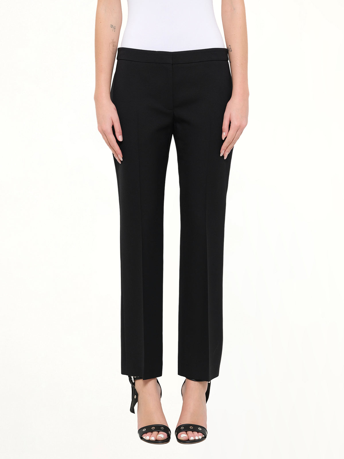Wool Silk Pants in Black