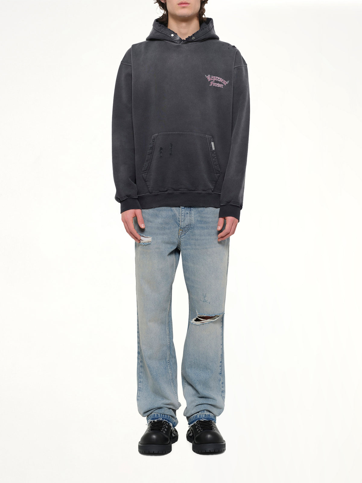 Duality Hoodie in Washed Black