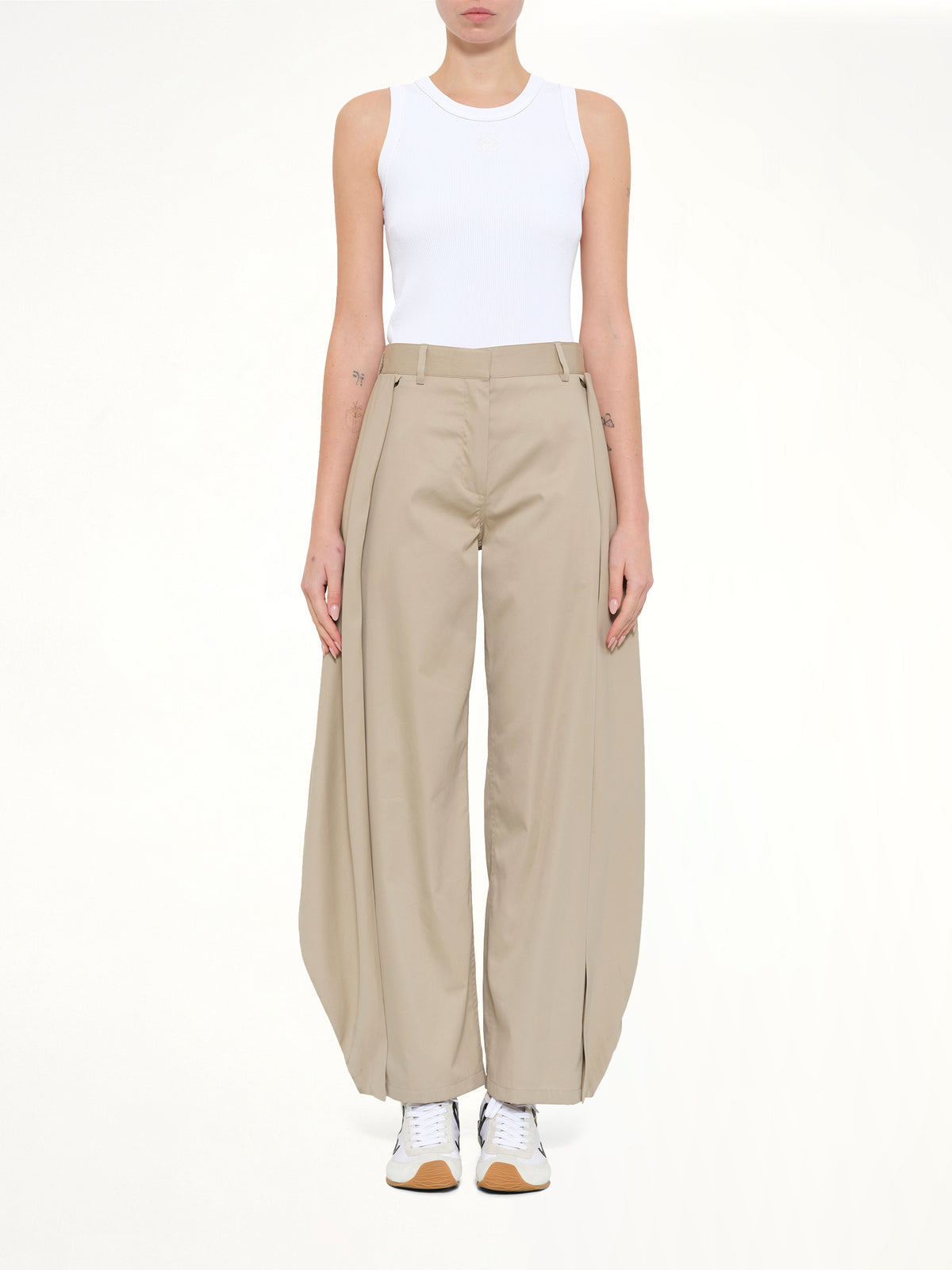 Cotton Silk Gabardine Trousers AF in Beige