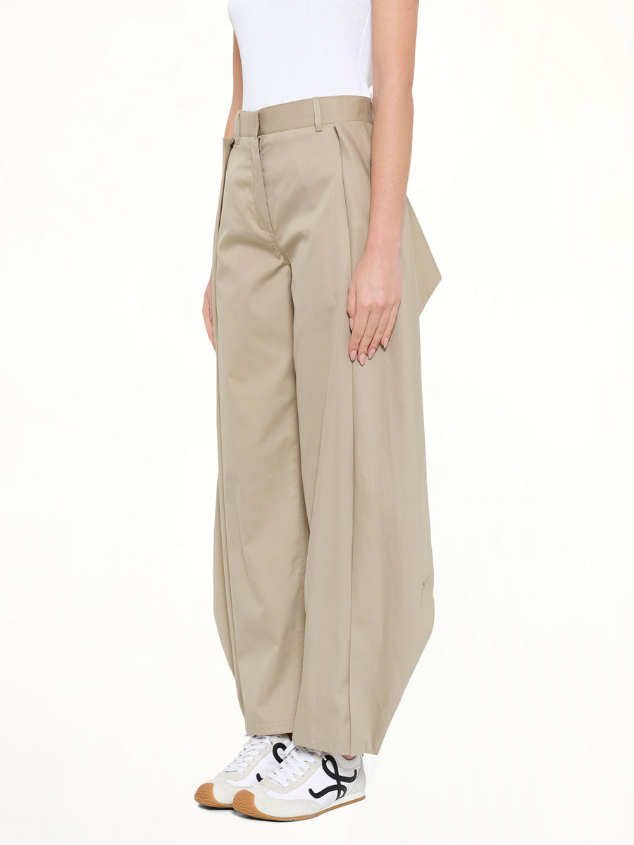 Cotton Silk Gabardine Trousers AF in Beige