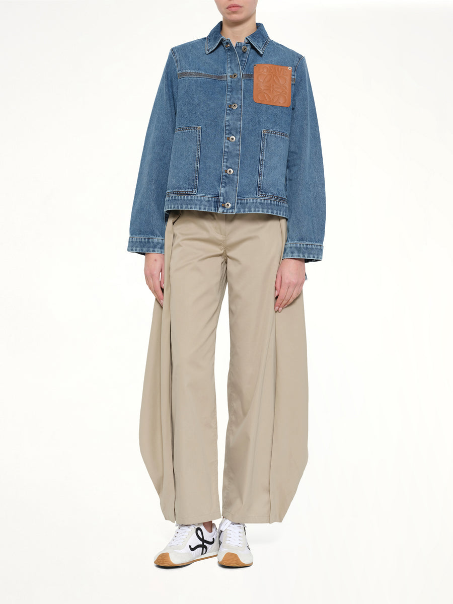 Cotton Silk Gabardine Trousers AF in Beige