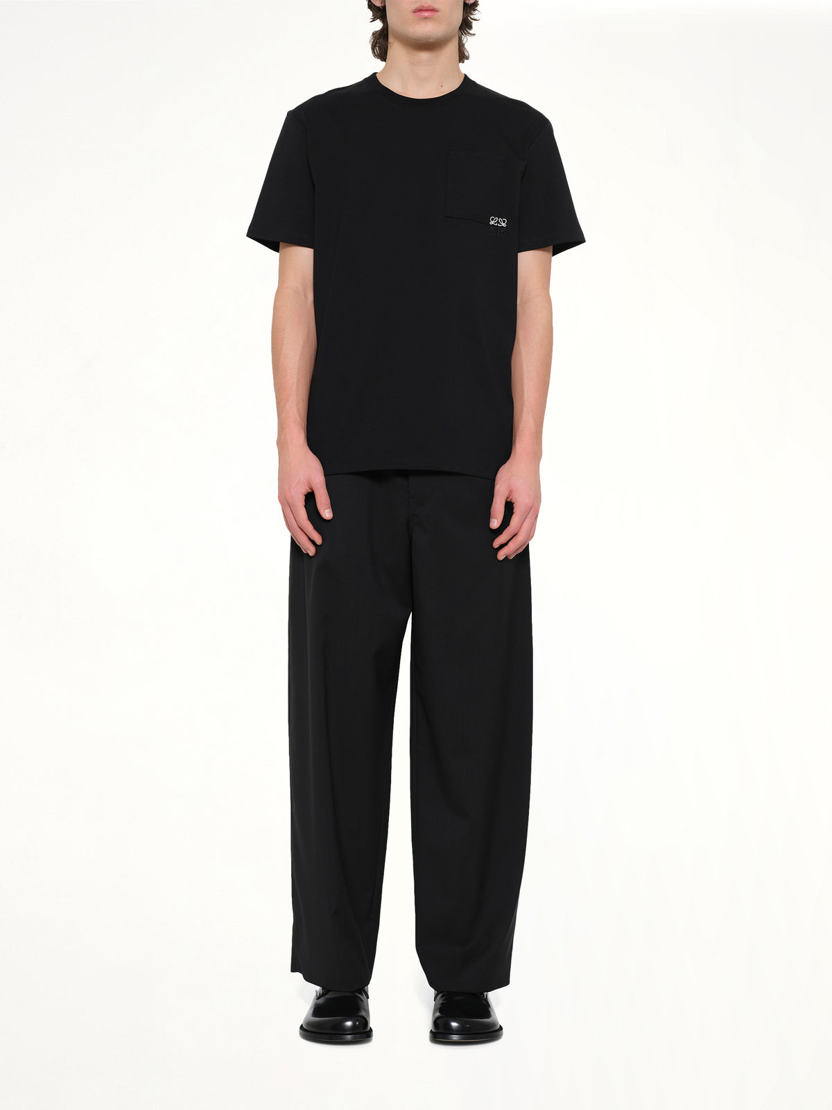 Two-Tone Anagram Relaxed Fit T-Shirt in Black