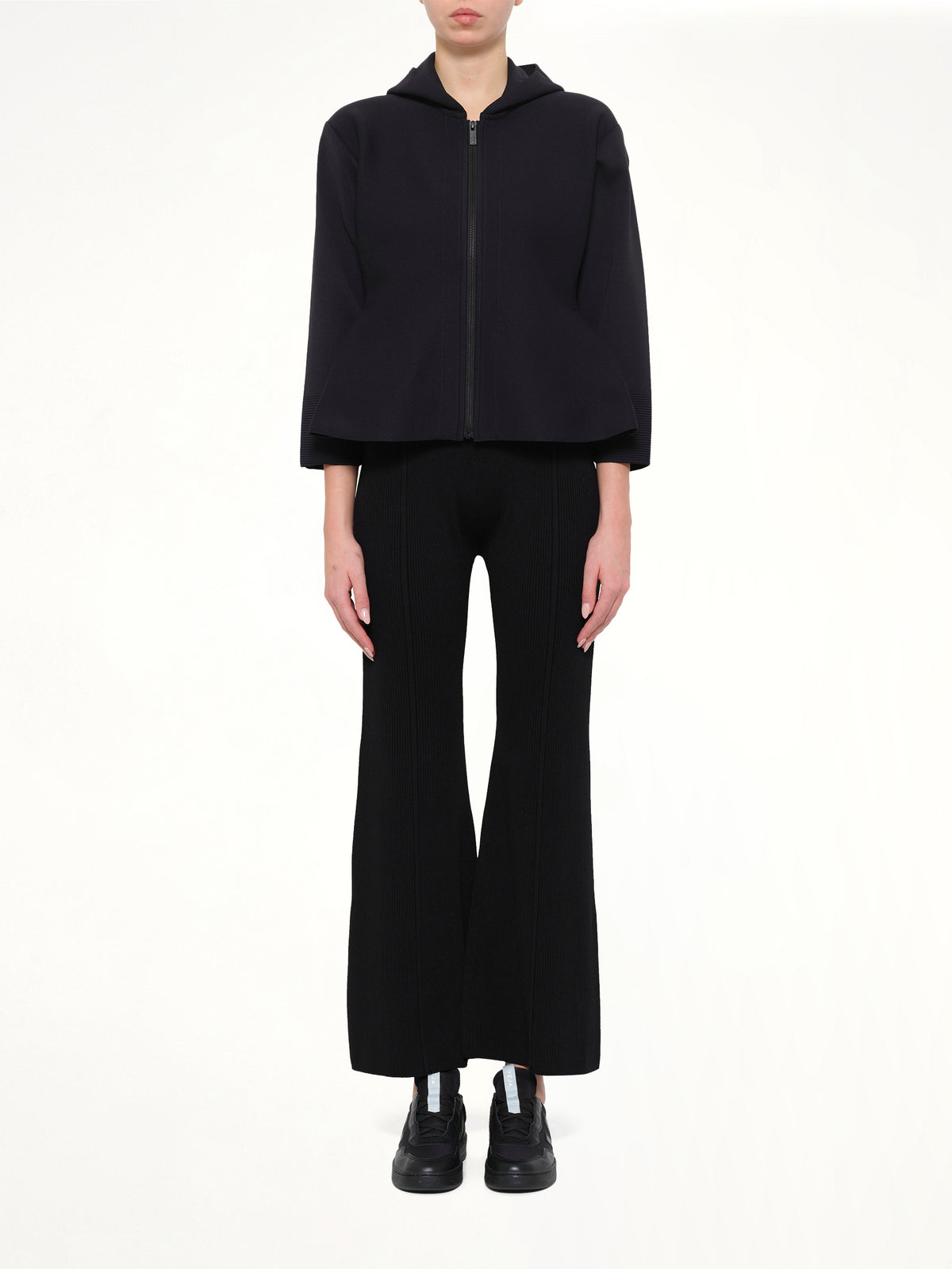 Milan Hoodie Flare Jacket in Black