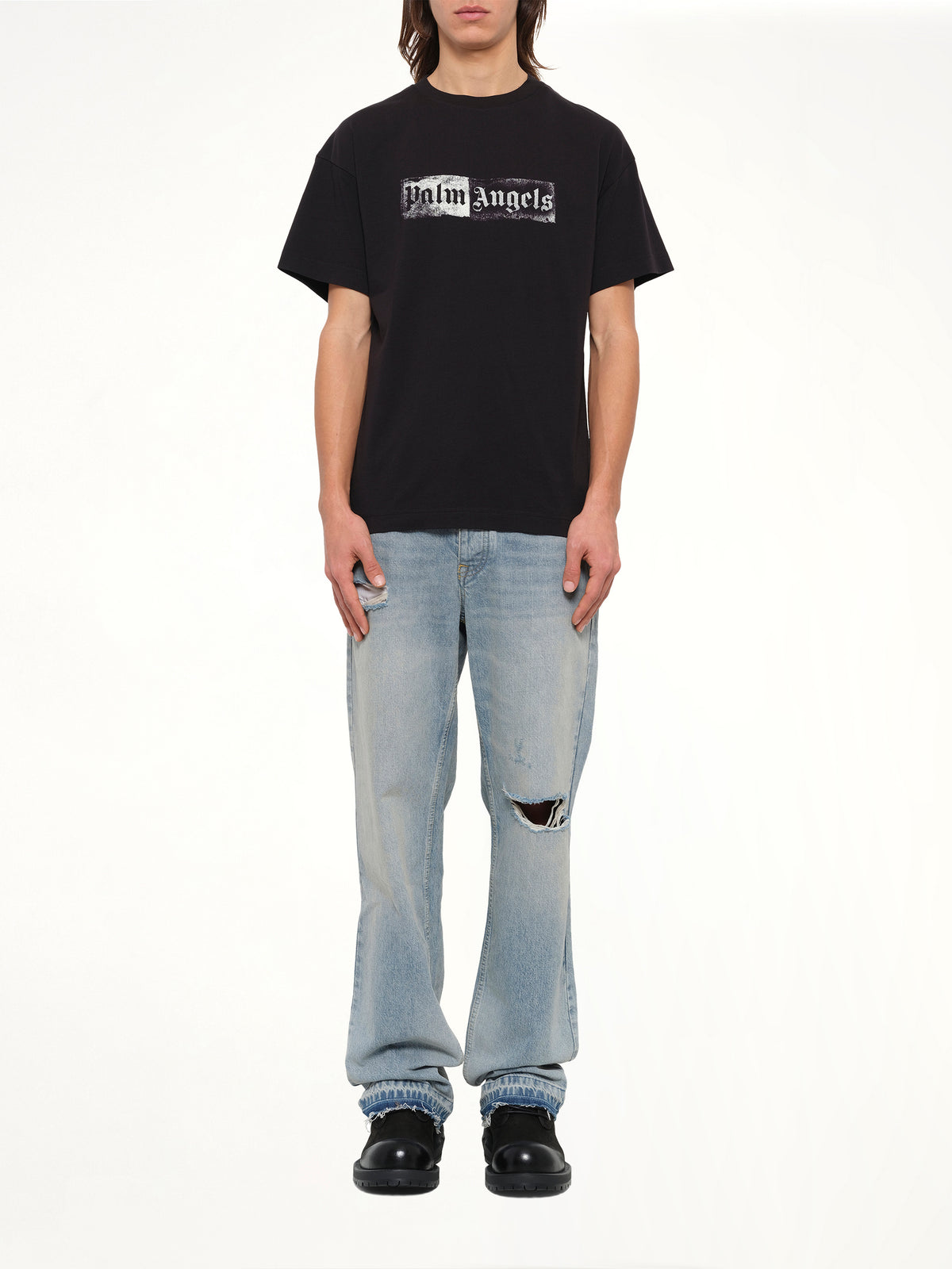 Stamp Logo Regular T-Shirt in Black/Off White