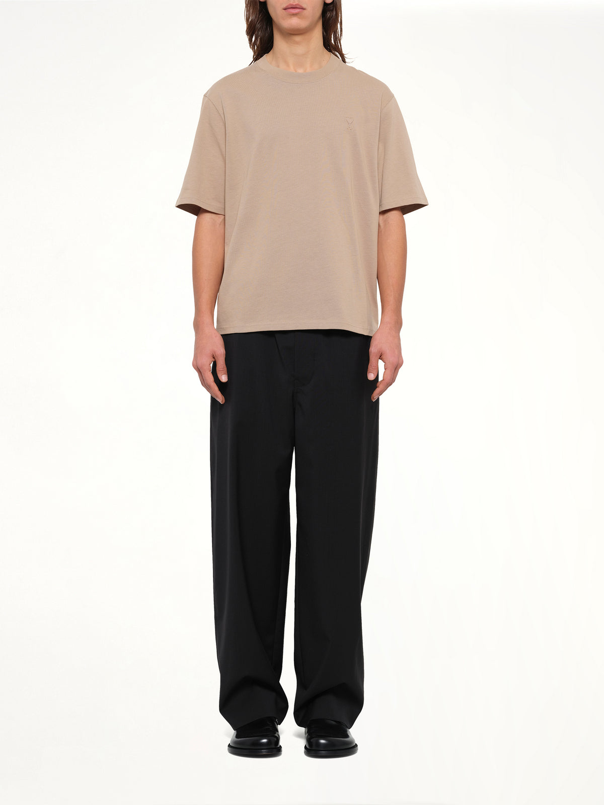 Embossed Ami De Coeur T-Shirt in Beige