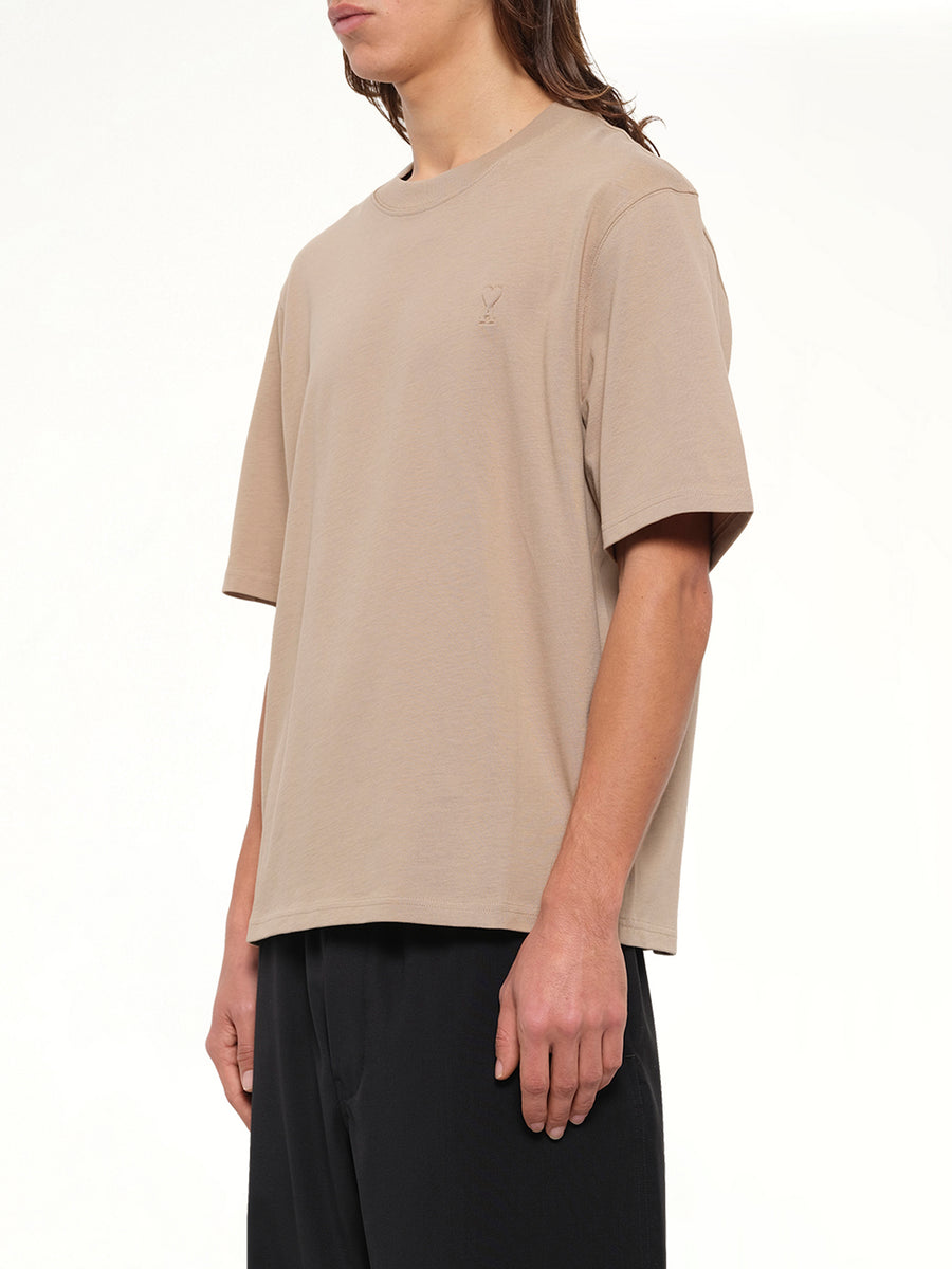 Embossed Ami De Coeur T-Shirt in Beige