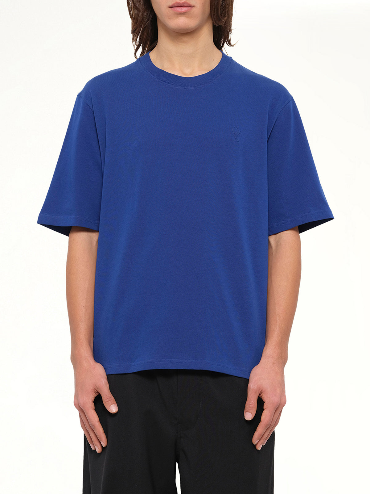 Embossed Ami De Coeur T-Shirt in Royal Blue