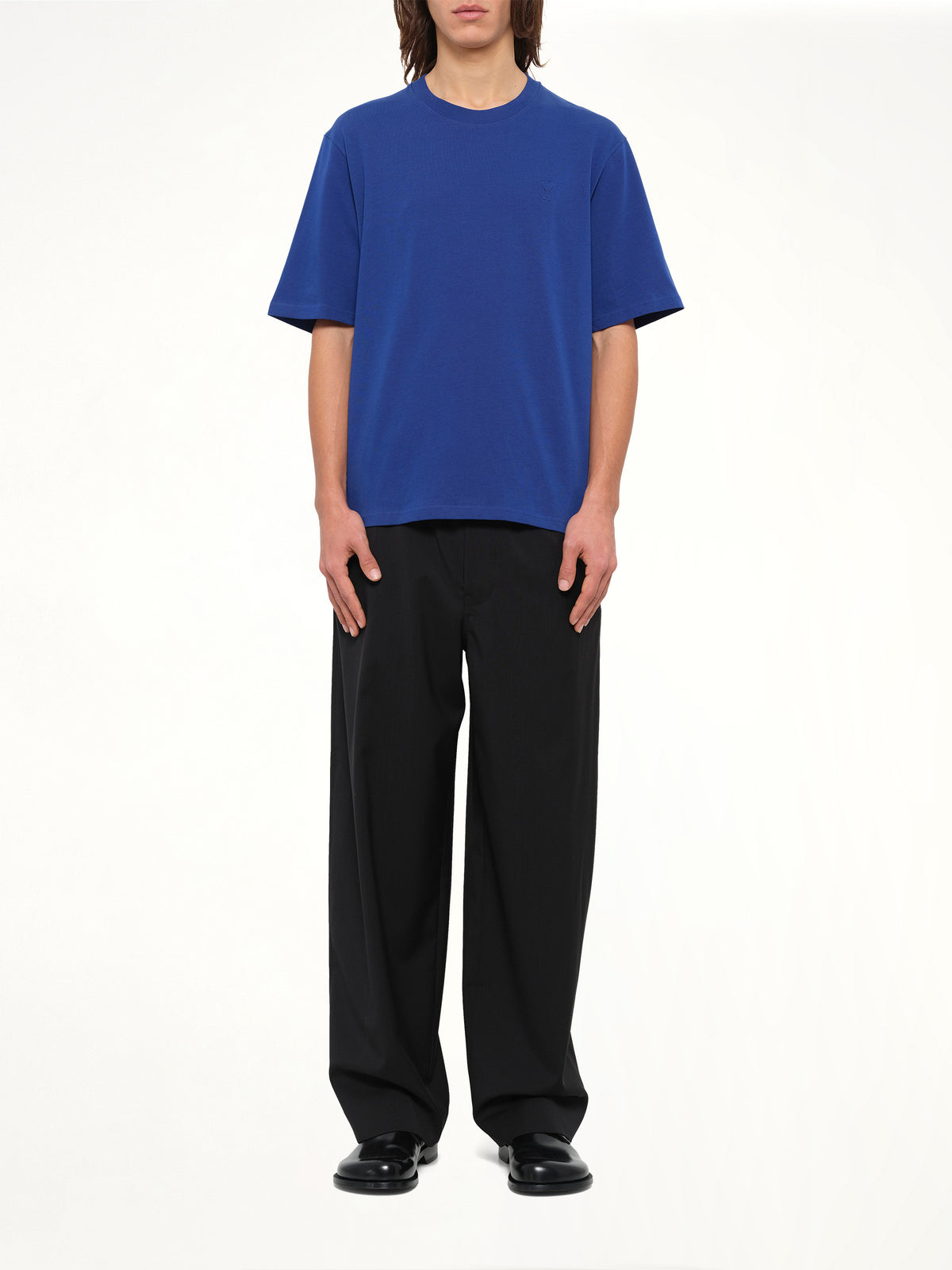 Embossed Ami De Coeur T-Shirt in Royal Blue