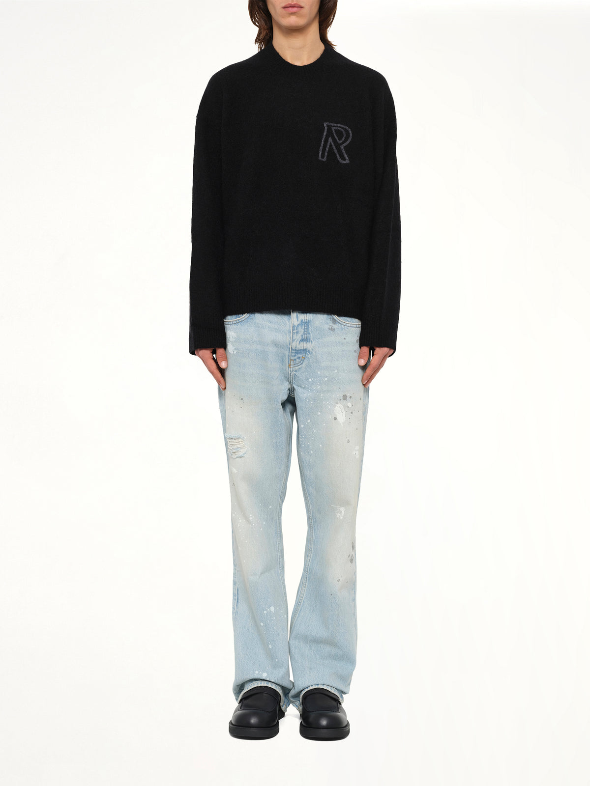 Logo Knit Sweater in Black