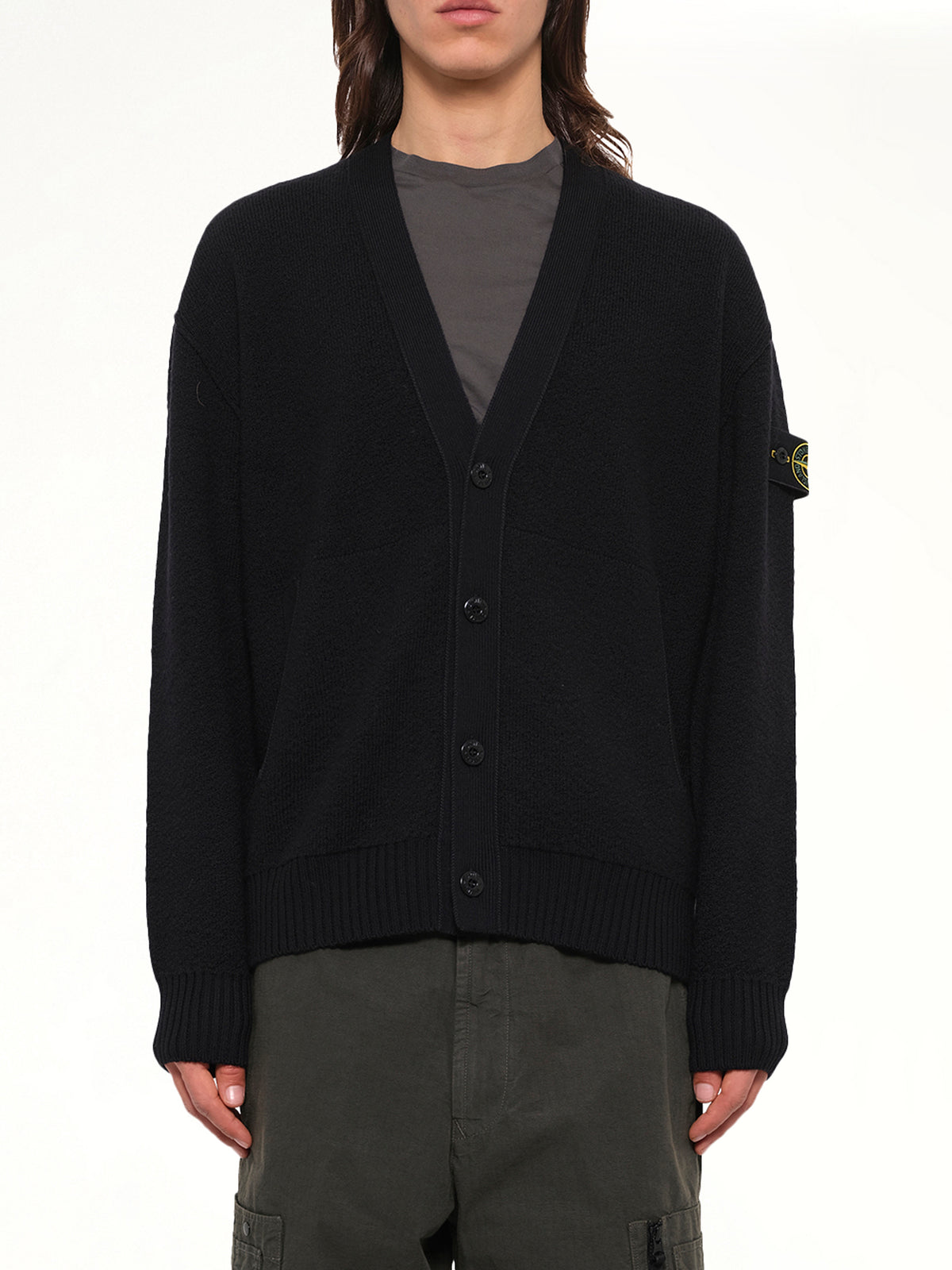 5100010 Light RWS Wool Cardigan in Black