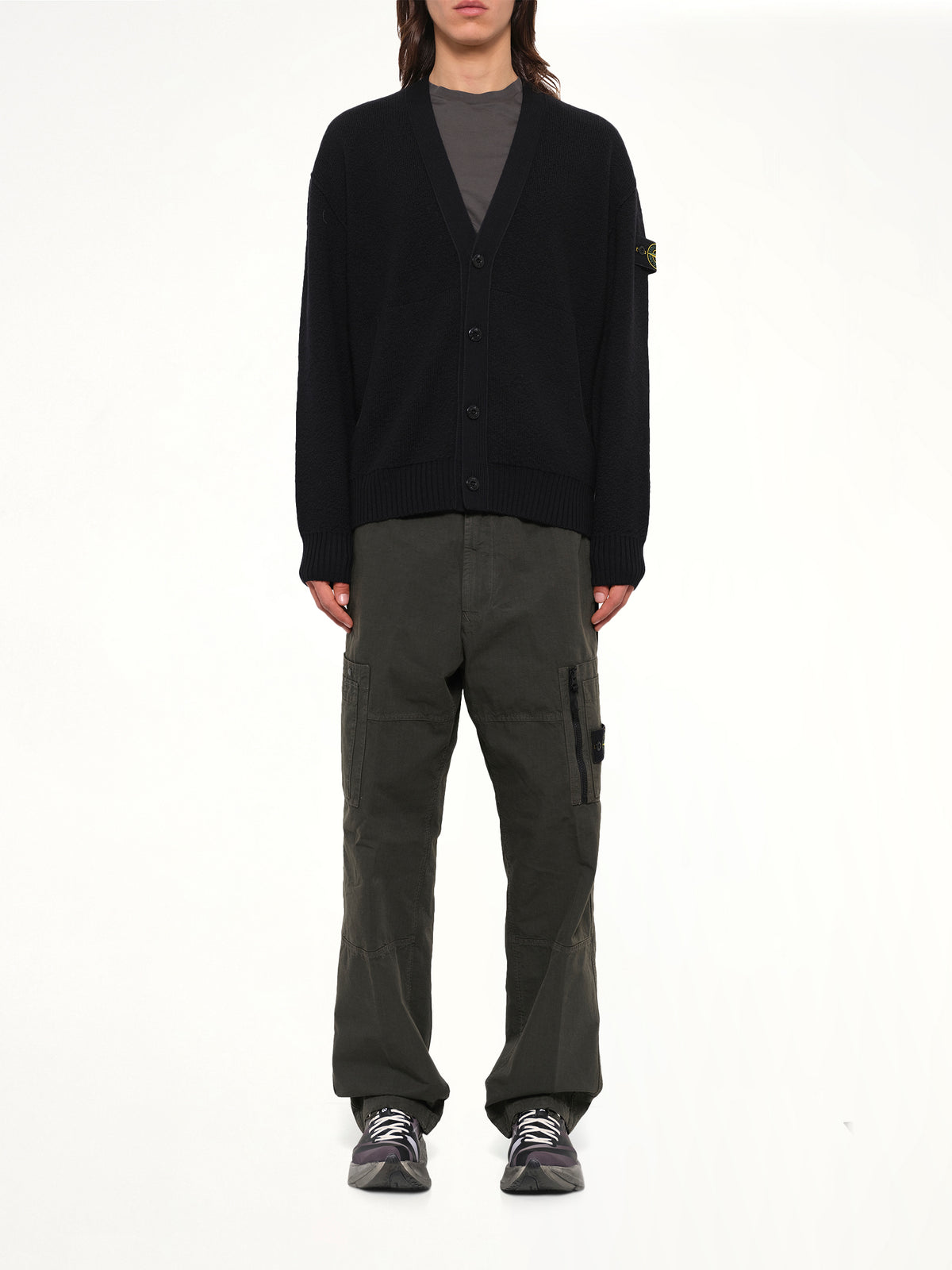 5100010 Light RWS Wool Cardigan in Black