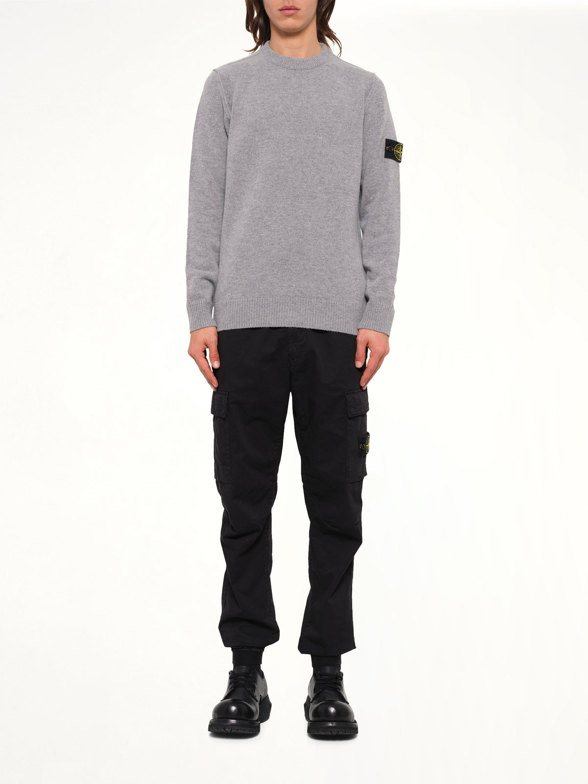 5100072 Lambswool Crewneck Sweater in Grey Melange