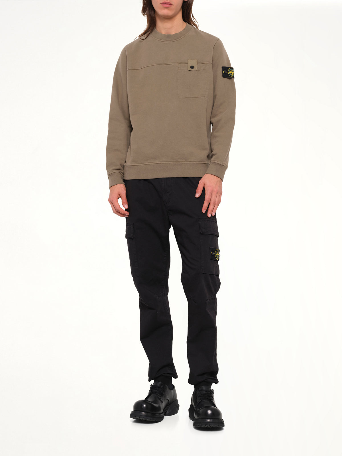 6100038 Brushed Cotton Sweatshirt in Military Green