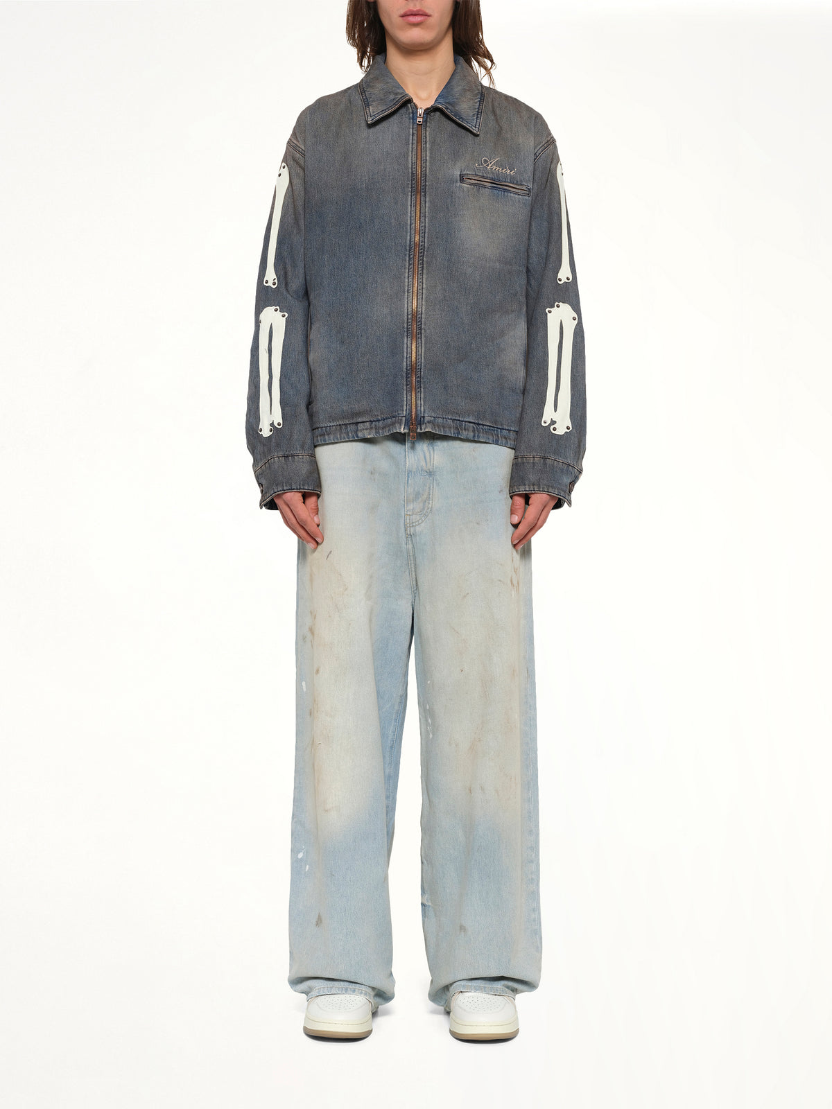 Lea Bones Denim Blouson in Dark Dust