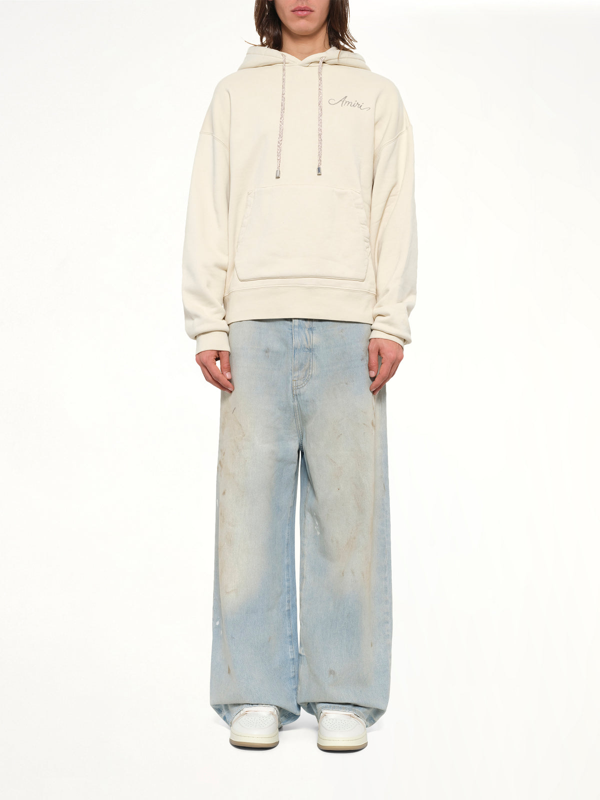 MA Check Patch Hoodie in Alabaster