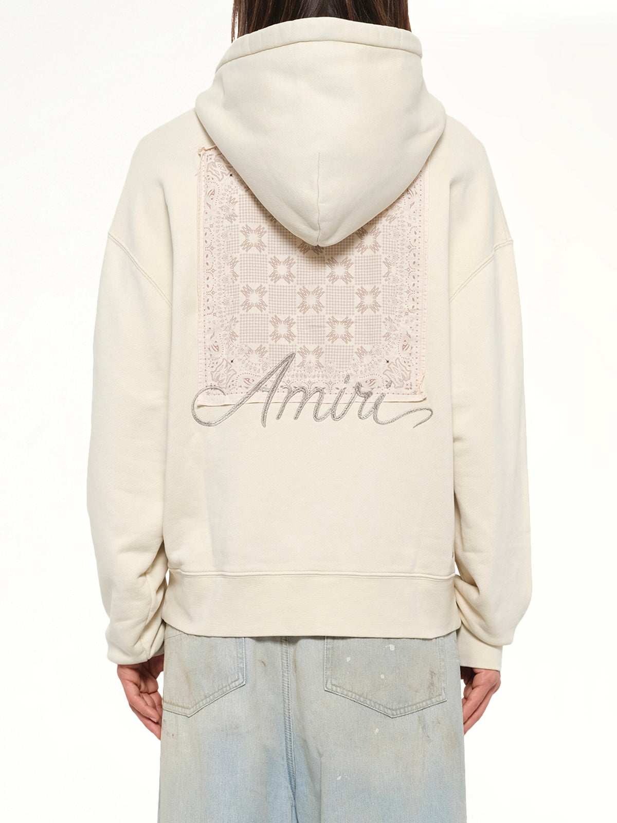 MA Check Patch Hoodie in Alabaster