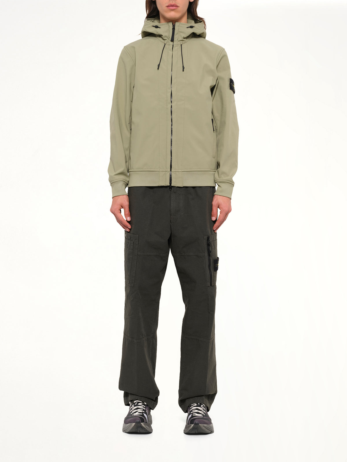 Q100004 Soft Shell Hooded Jacket in Laurel Green