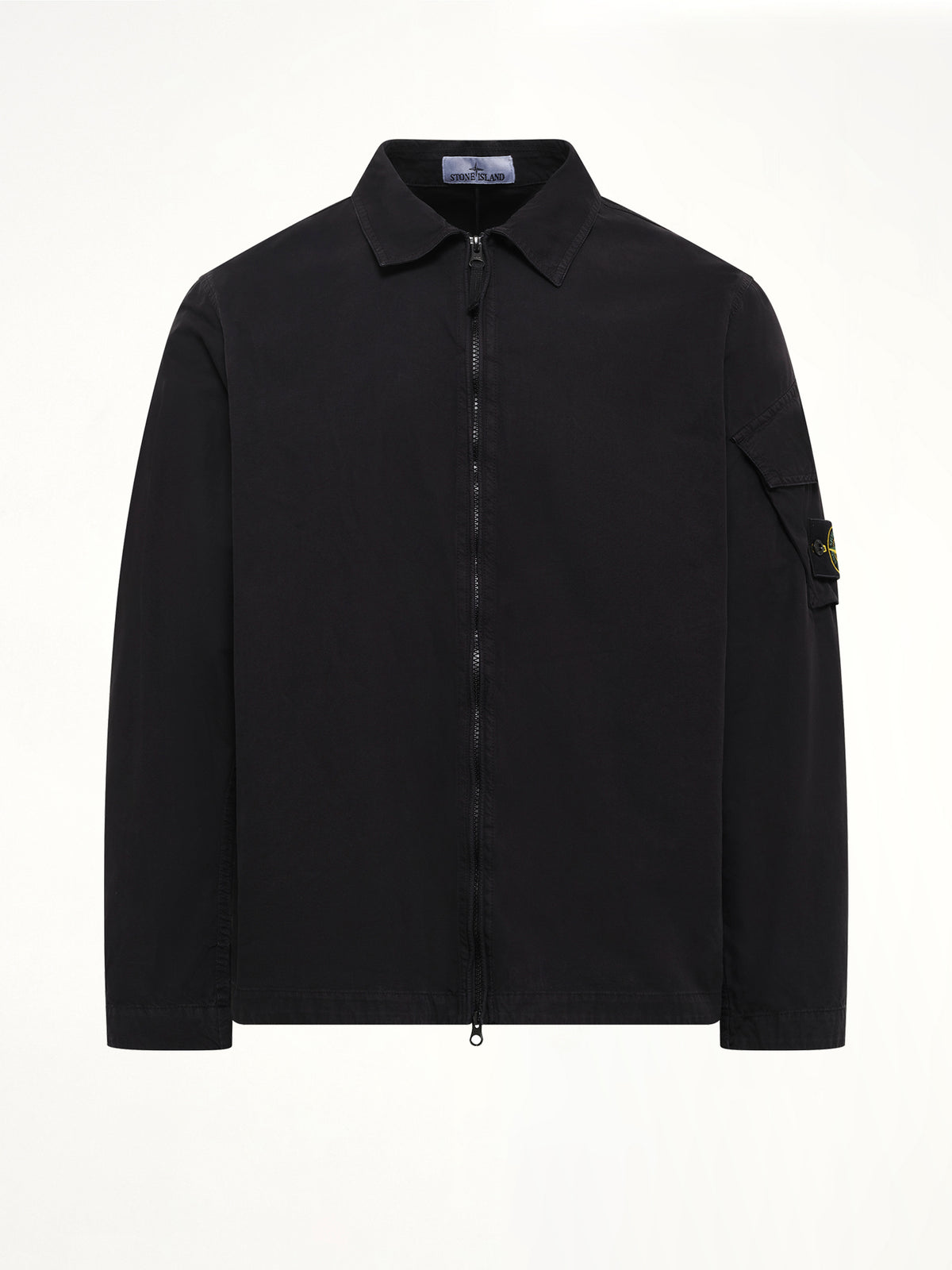 1200022 Cotton Sleeve Pocket Shirt in Black