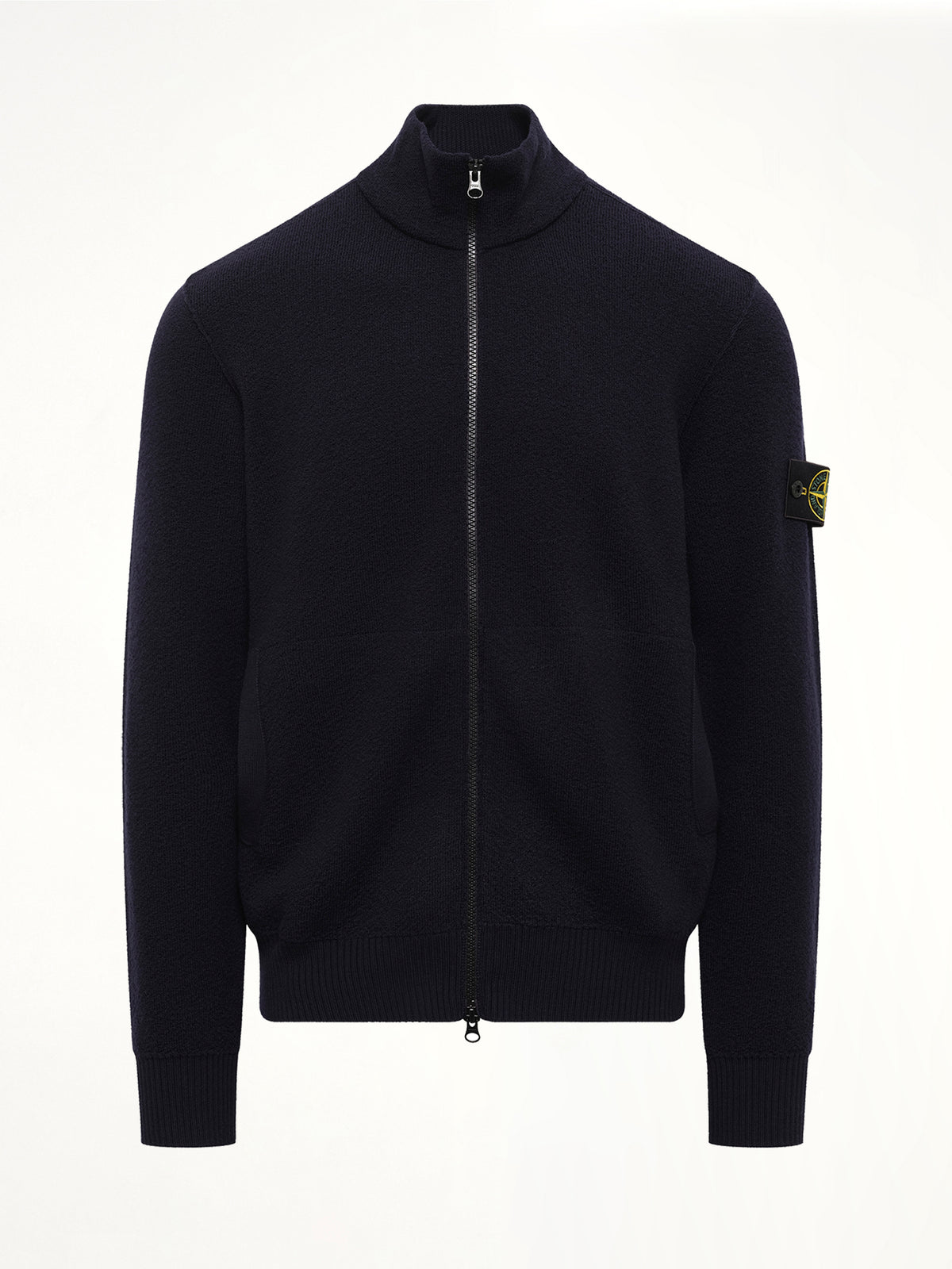 5100012 Light RWS Wool Zip-Up Cardigan in Navy Blue