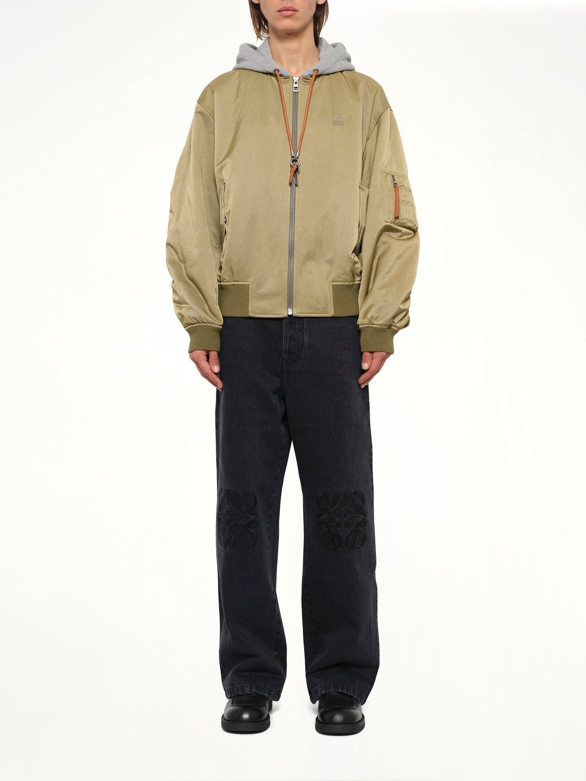 Bomber Jacket in Khaki Green