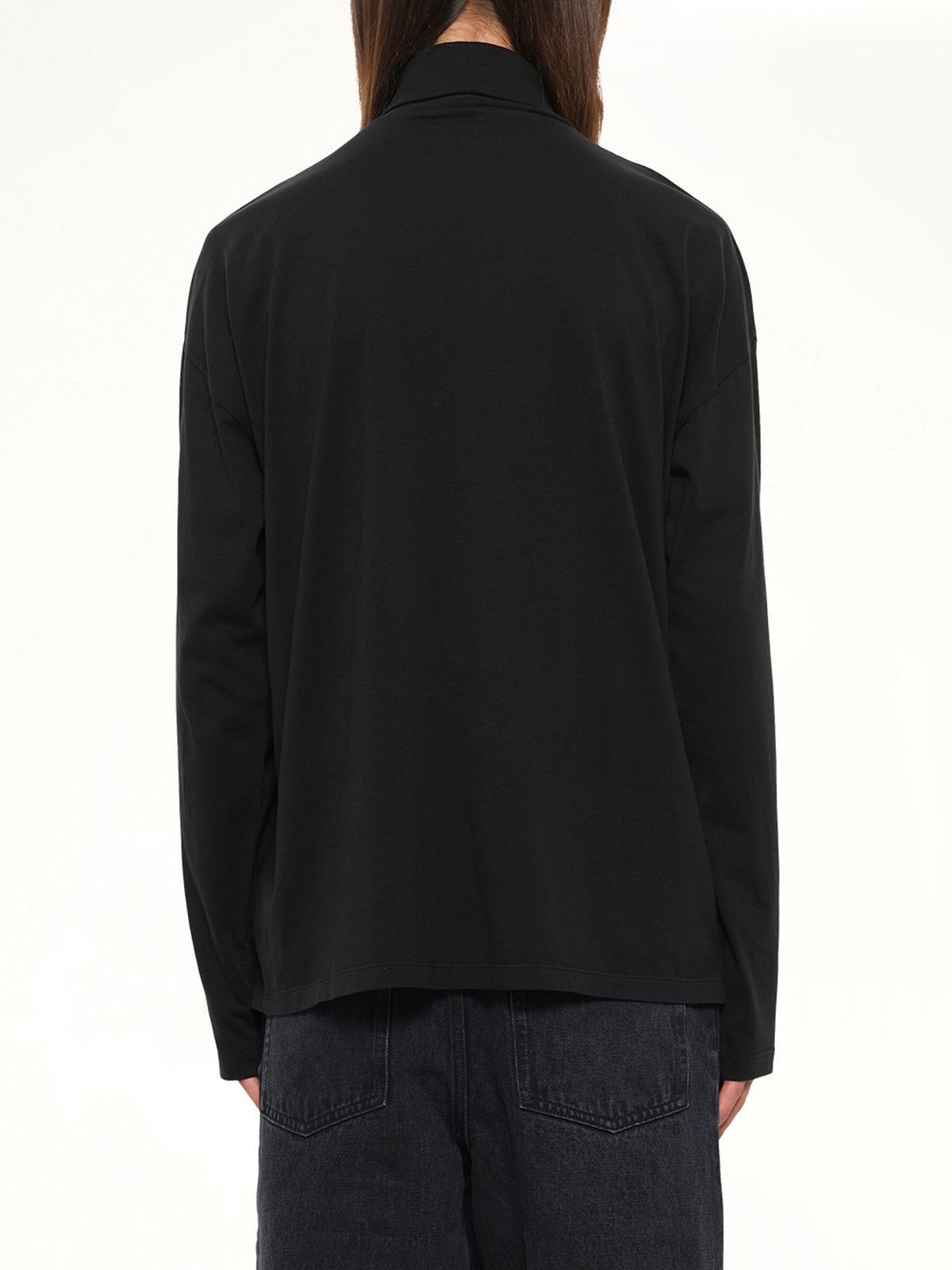 Logo Neck Top in Black
