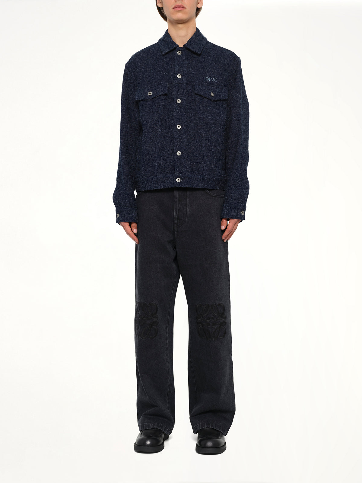 Trucker Jacket in Dark Denim Blue