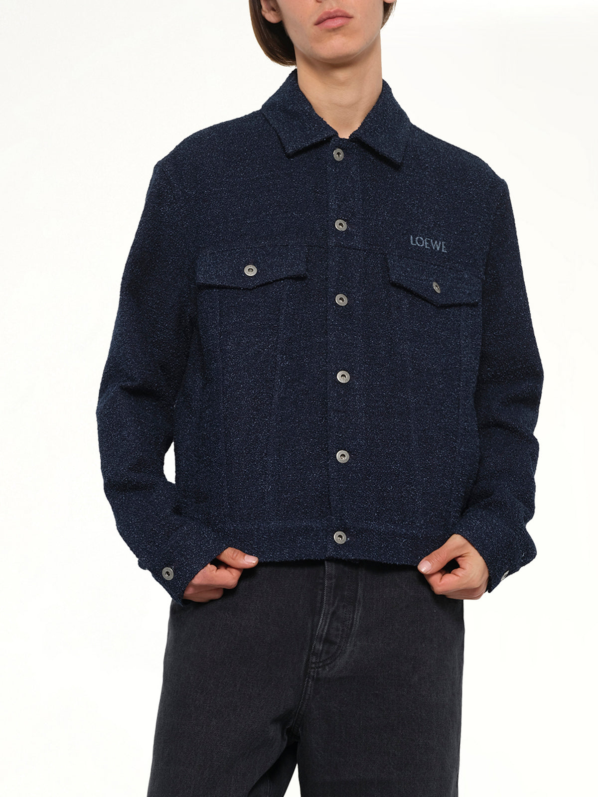 Trucker Jacket in Dark Denim Blue