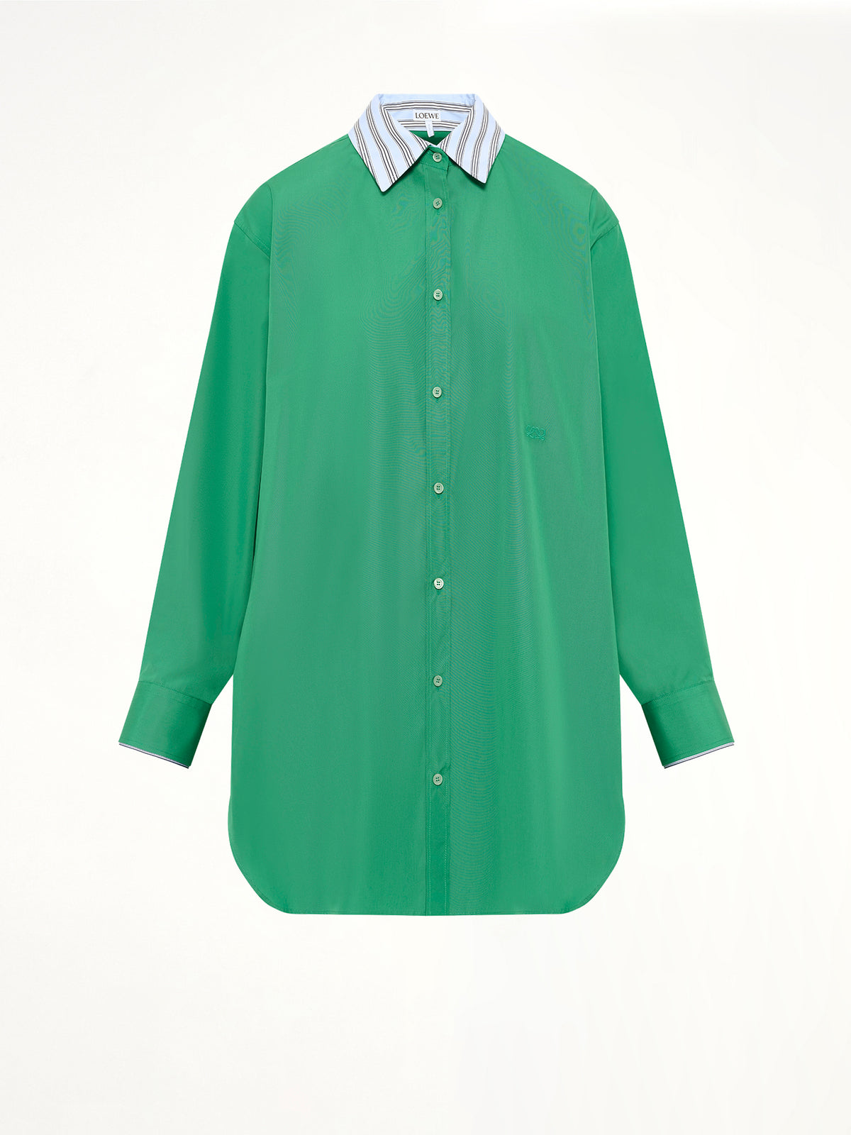 Cotton Poplin Shirt Dress in Green
