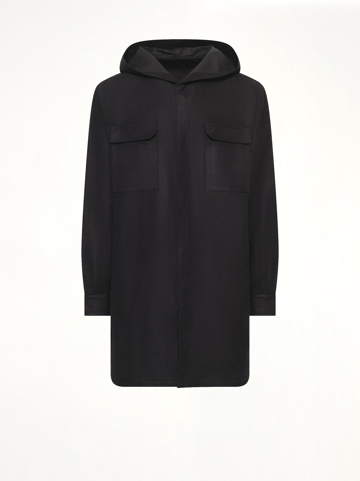 Moleskin Hooded Outershirt in Black