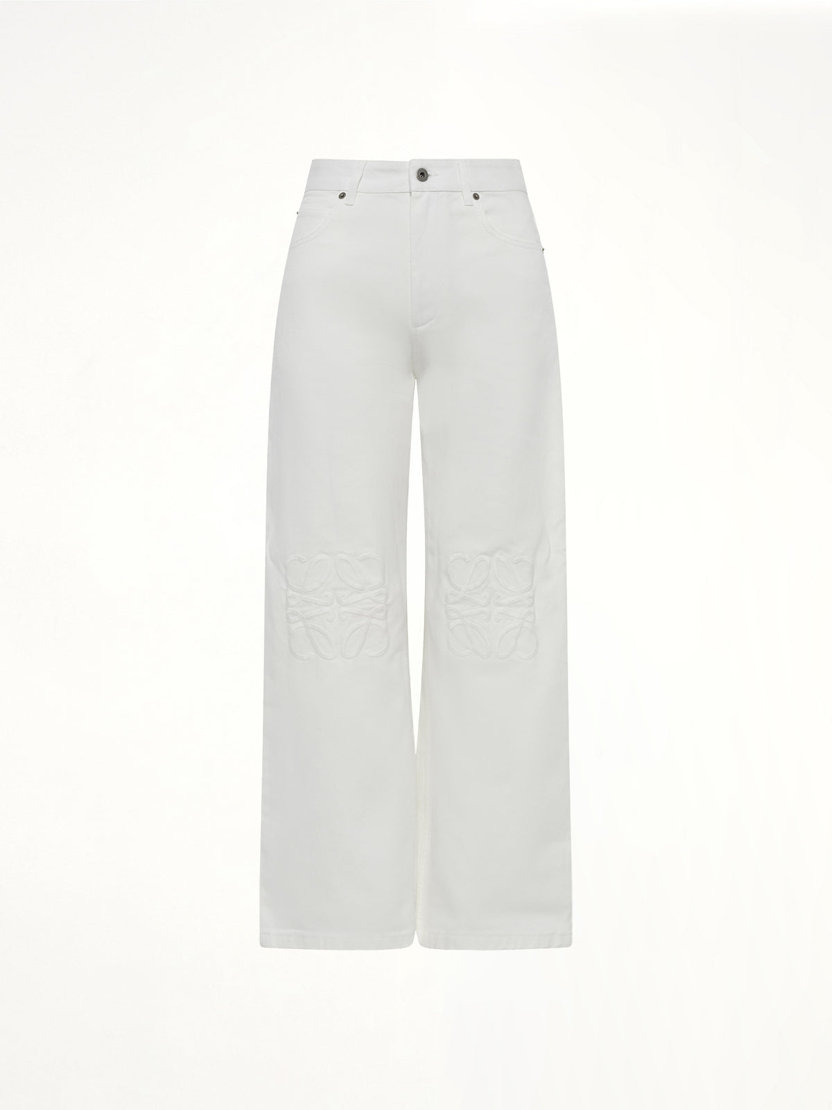 Tonal Anagram Baggy Jeans AF in White