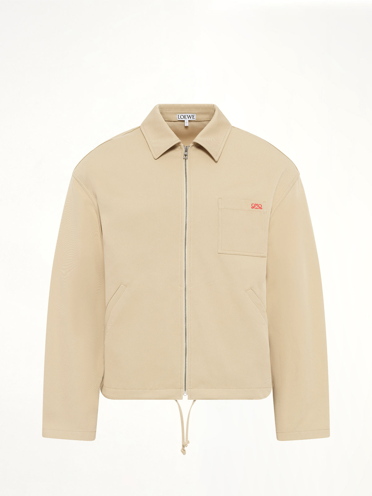Zip-Up Jacket in Beige
