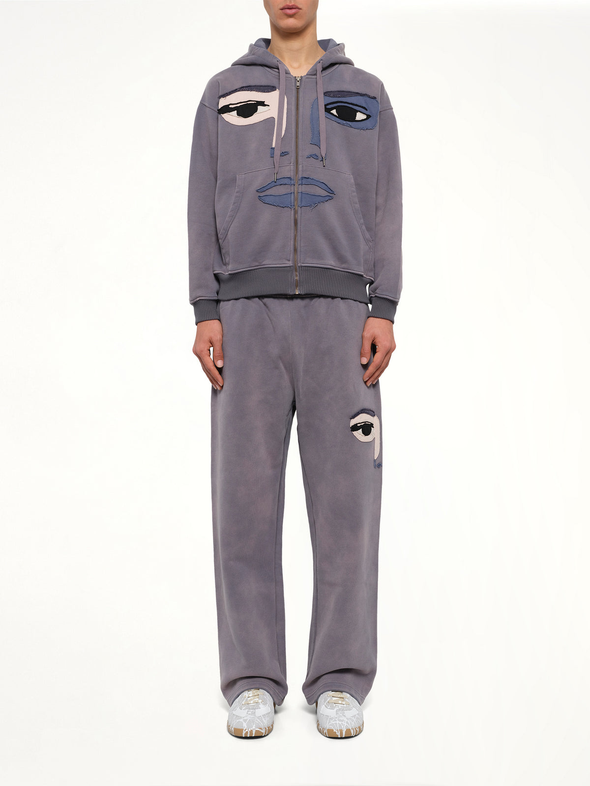 Face Hoodie in Slate